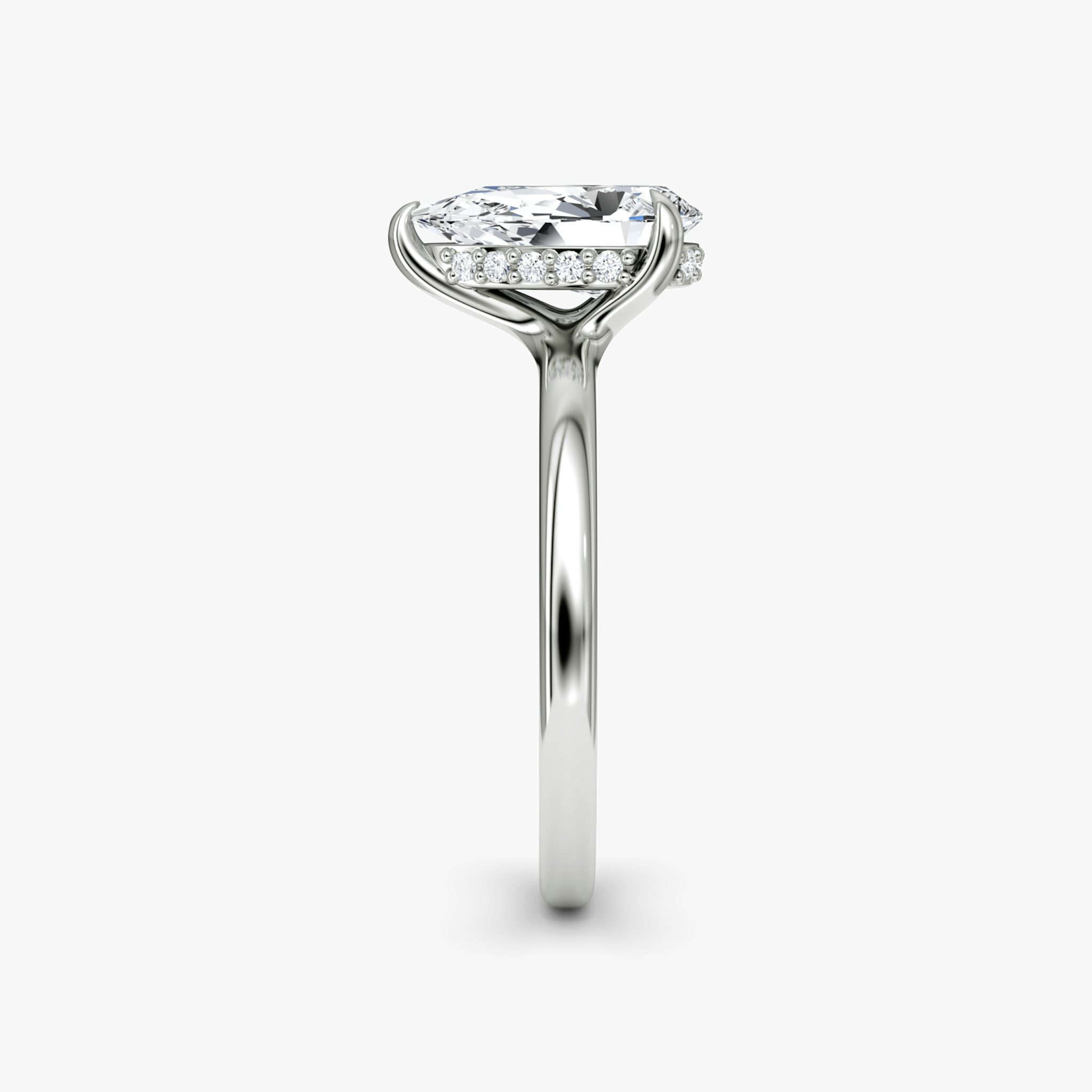 The Floating Solitaire | Pear | Platinum | bandAccent: Plain | diamondOrientation: vertical | caratWeight: other