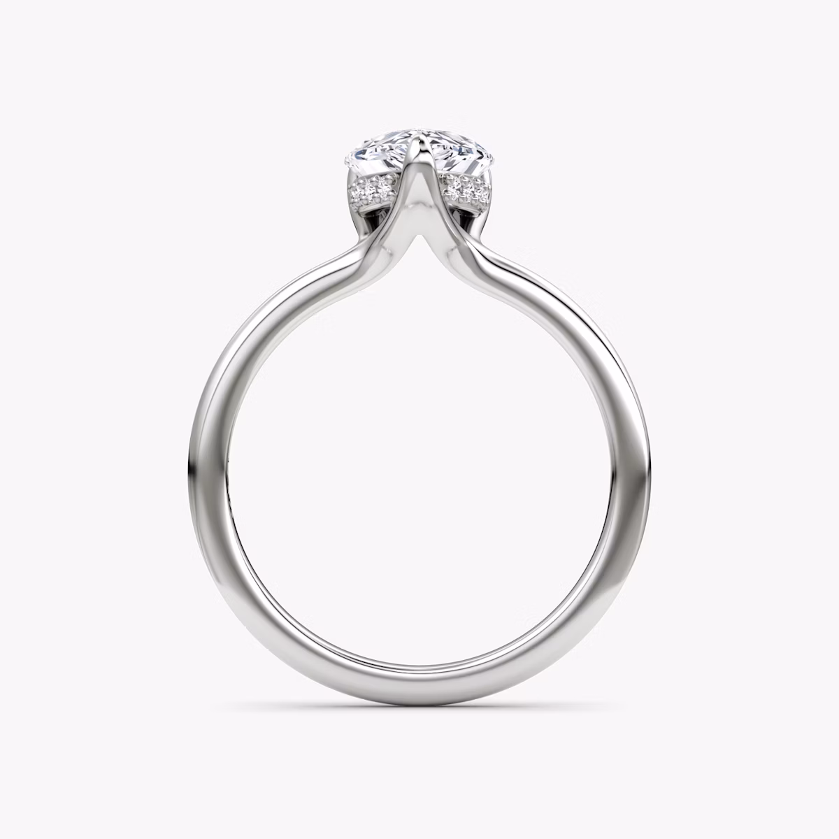 The Floating Solitaire | Pear | 18k | White Gold | bandAccent: Plain | diamondOrientation: vertical | caratWeight: other