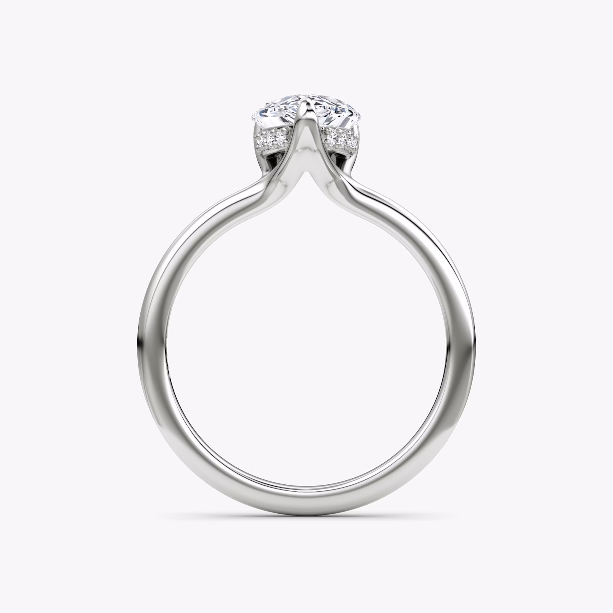 The Floating Solitaire | Pear | Platinum | bandAccent: Plain | diamondOrientation: vertical | caratWeight: other