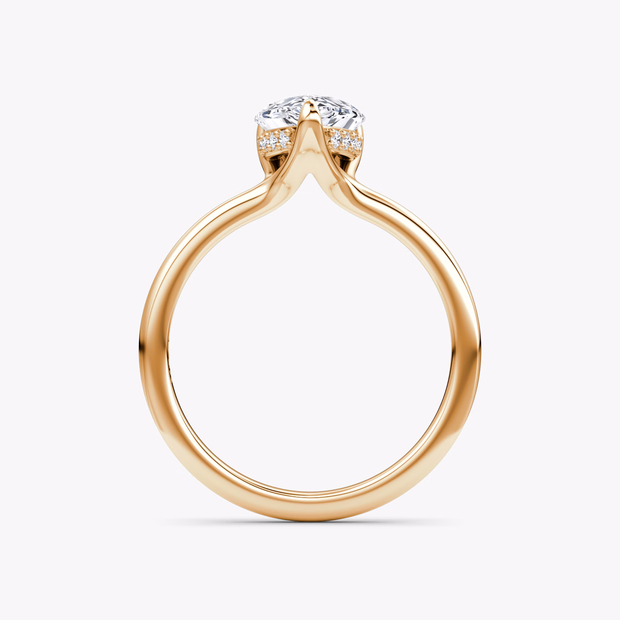 The Floating Solitaire | Pear | 14k | Rose Gold | bandAccent: Plain | diamondOrientation: vertical | caratWeight: other