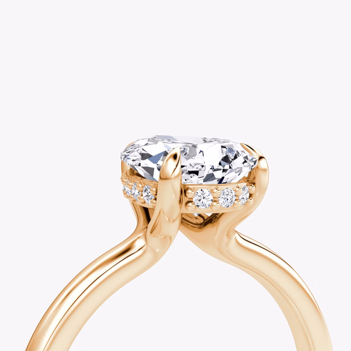 The Floating Solitaire | Pear | 14k | Rose Gold | bandAccent: Plain | diamondOrientation: vertical | caratWeight: other
