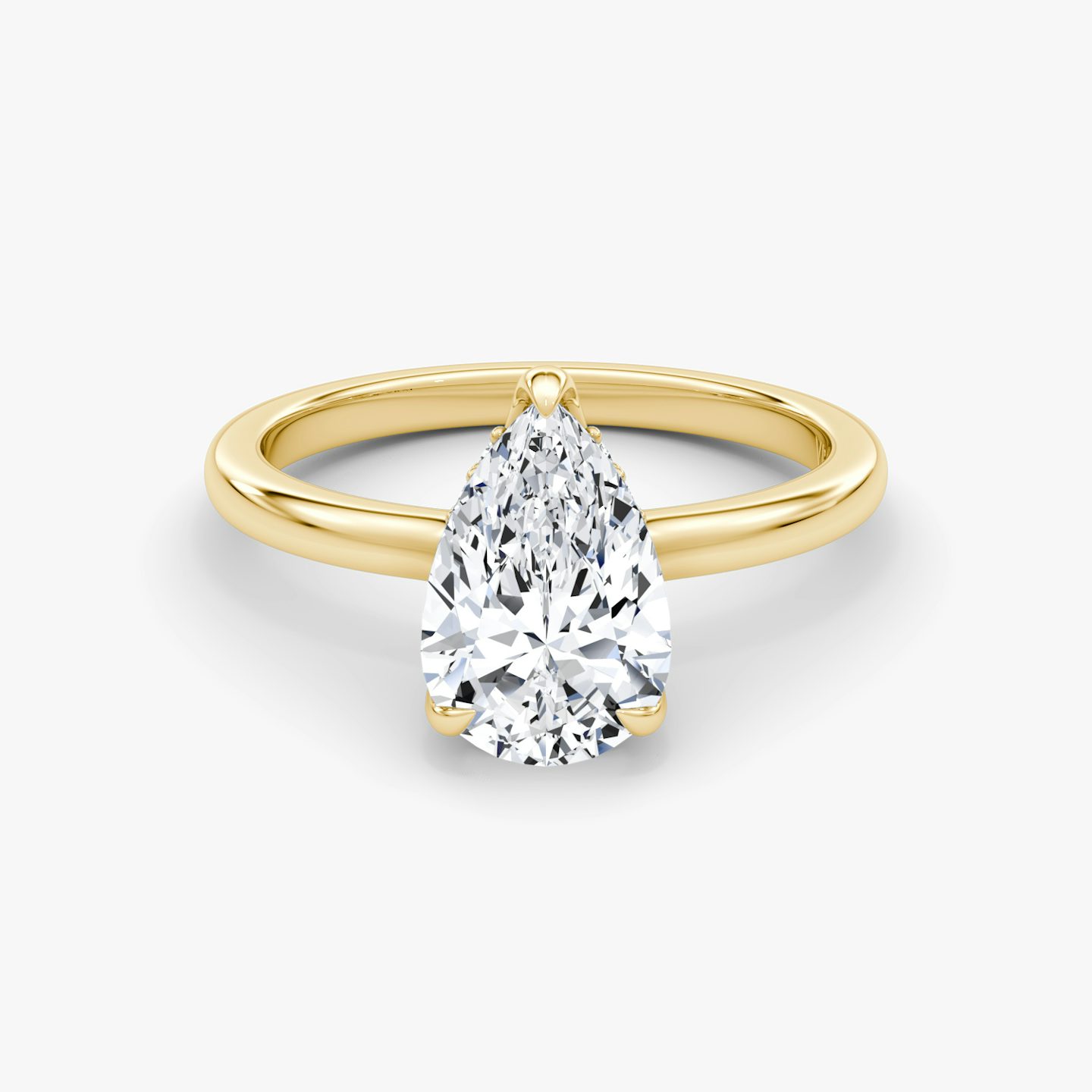 Bague de fiançailles Floating Solitaire | Poire | 18k | Or jaune | bandAccent: Simple | diamondOrientation: vertical | caratWeight: other
