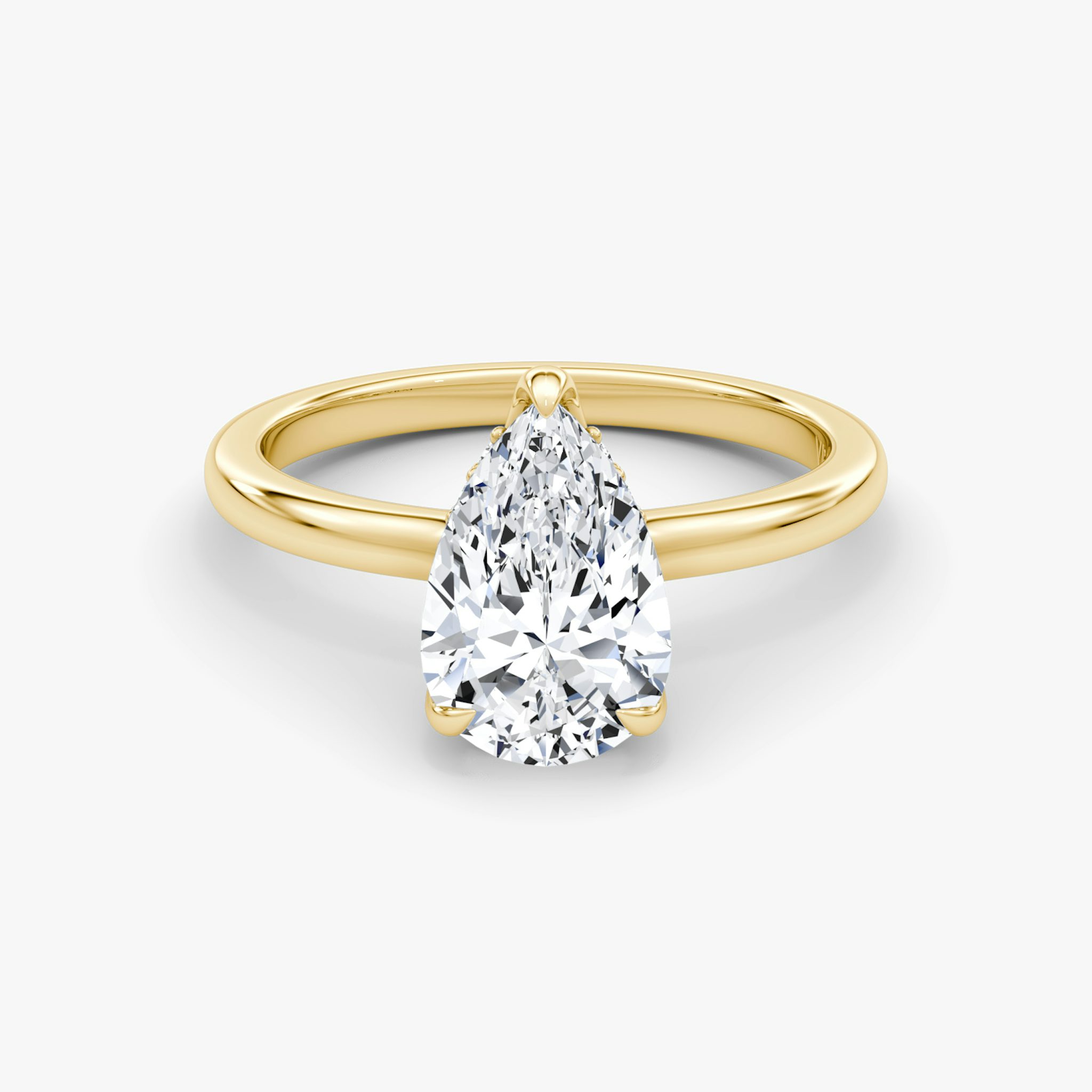 The Floating Solitaire | Pear | 18k | Yellow Gold | bandAccent: Plain | diamondOrientation: vertical | caratWeight: other