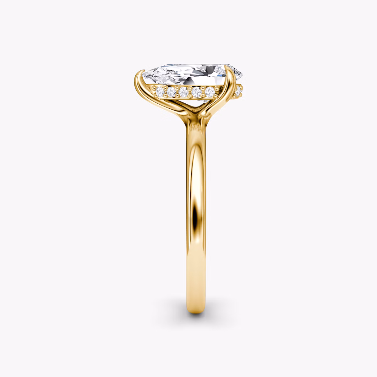 The Floating Solitaire | Pear | 18k | Yellow Gold | bandAccent: Plain | diamondOrientation: vertical | caratWeight: other