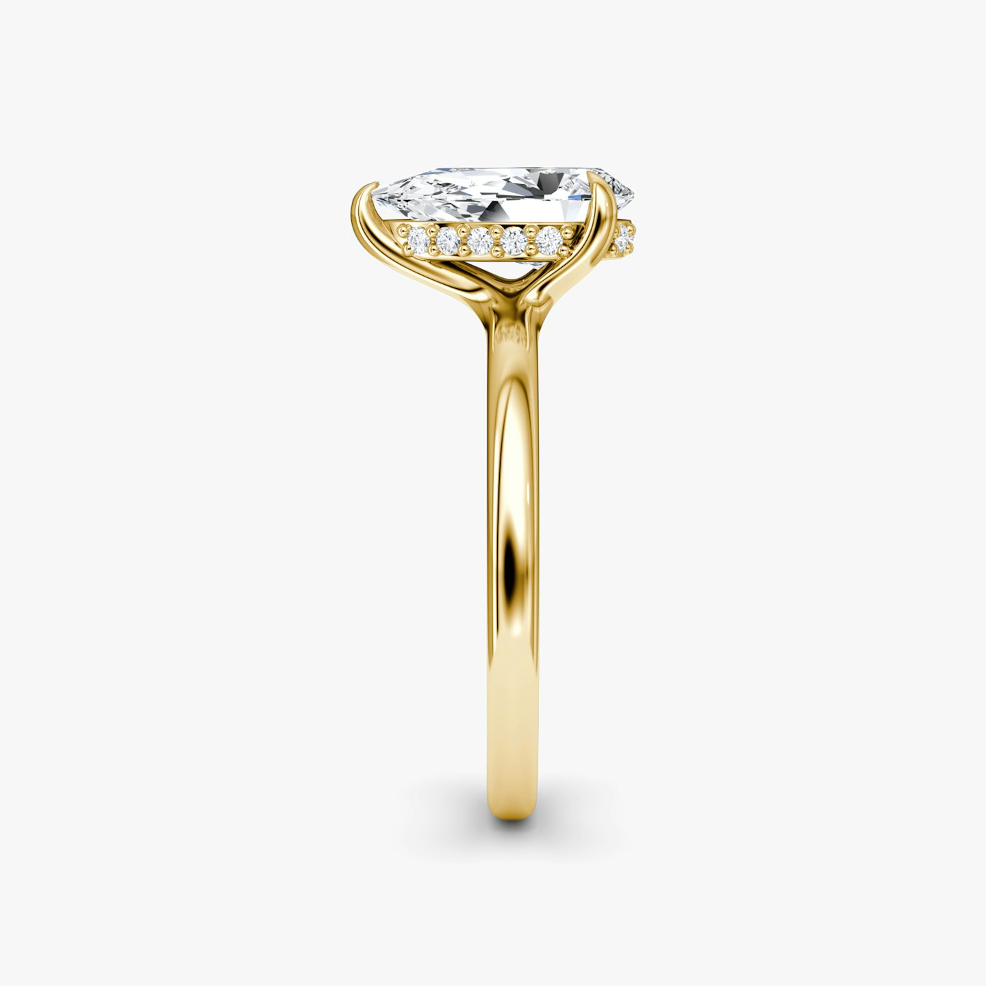 Bague de fiançailles Floating Solitaire | Poire | 18k | Or jaune | bandAccent: Simple | diamondOrientation: vertical | caratWeight: other