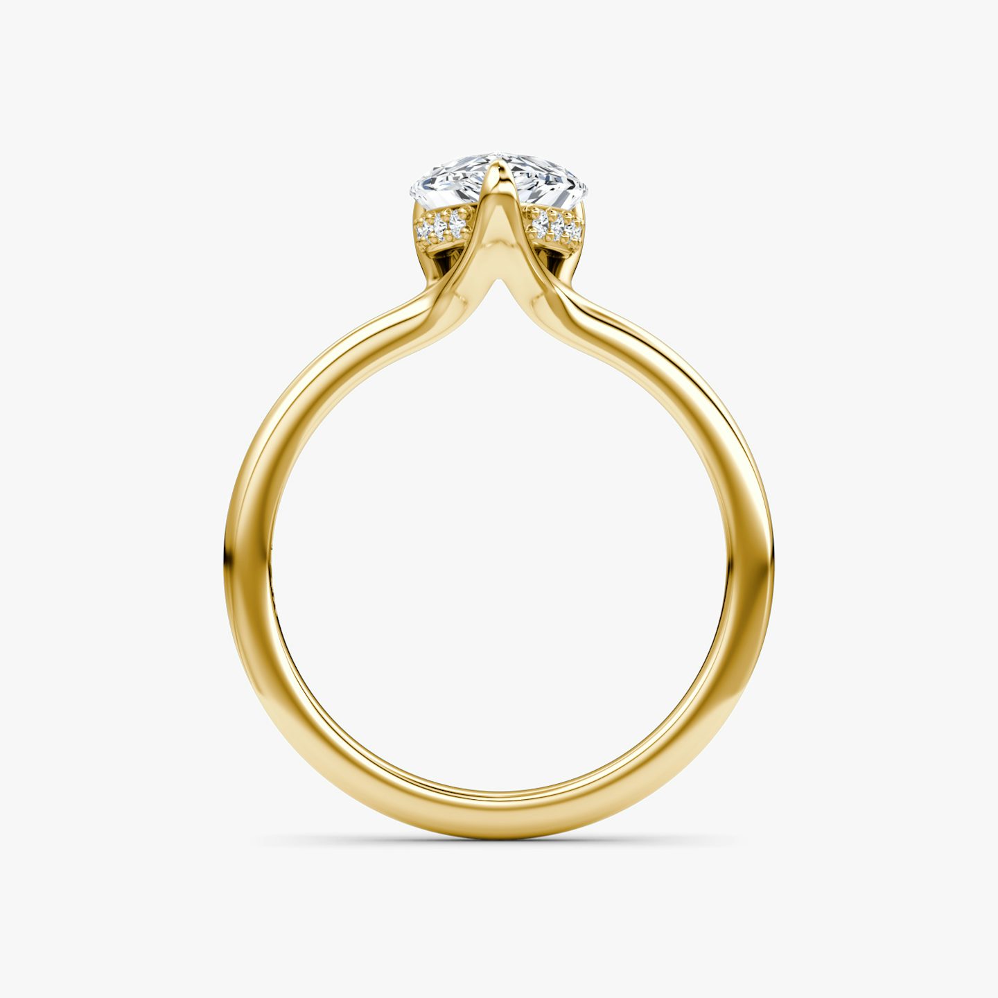 Bague de fiançailles Floating Solitaire | Poire | 18k | Or jaune | bandAccent: Simple | diamondOrientation: vertical | caratWeight: other