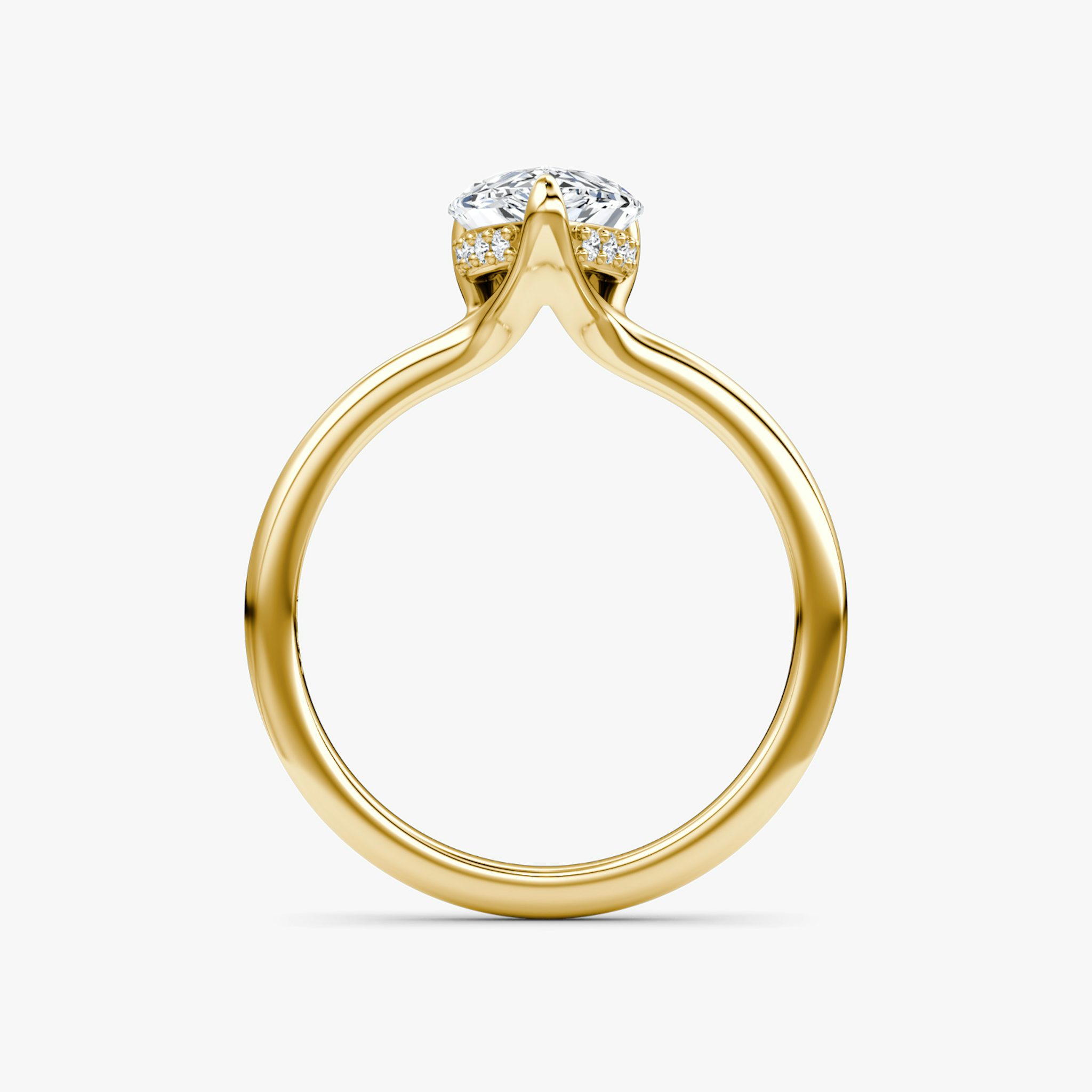 The Floating Solitaire | Pear | 18k | Yellow Gold | bandAccent: Plain | diamondOrientation: vertical | caratWeight: other