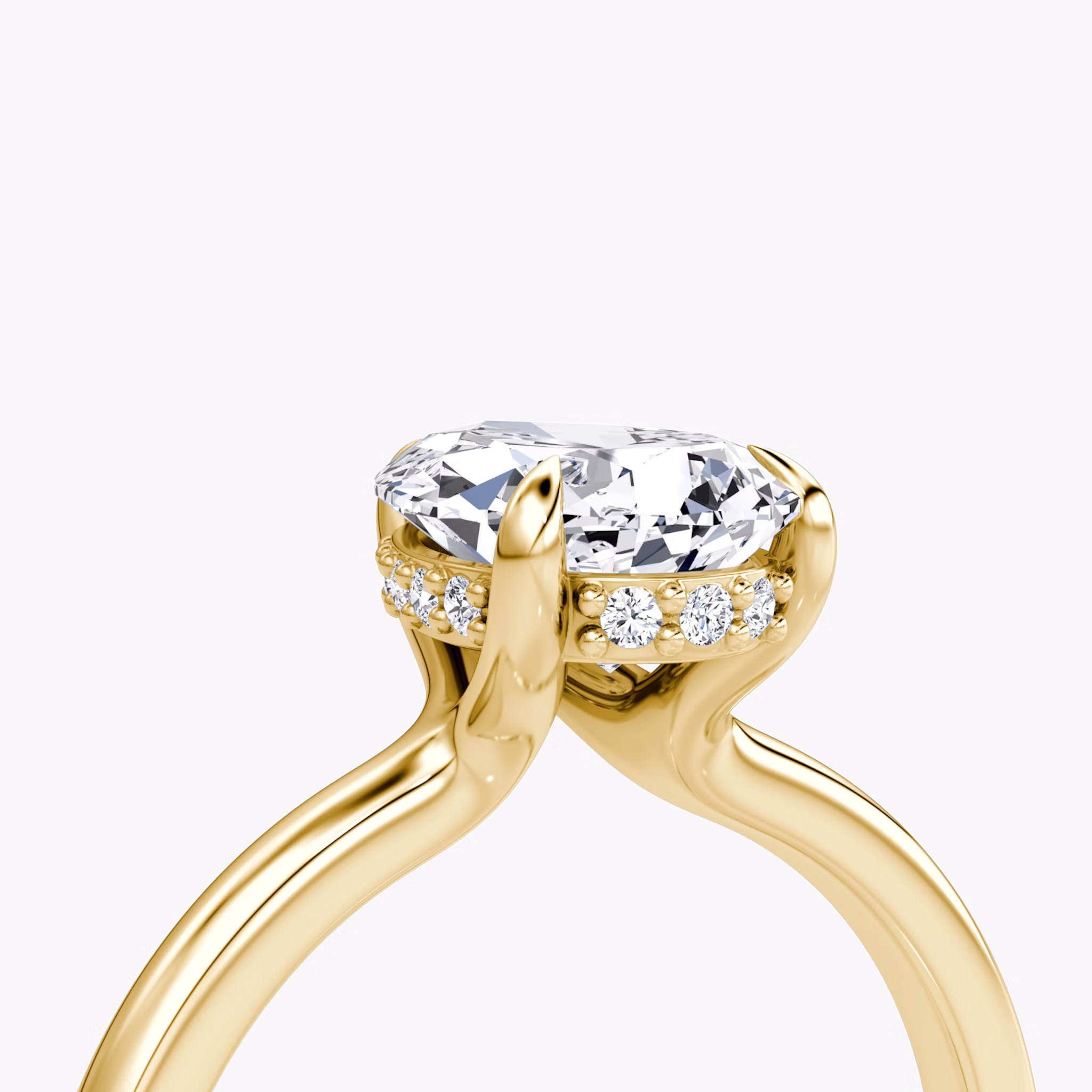 The Floating Solitaire | Pear | 18k | Yellow Gold | bandAccent: Plain | diamondOrientation: vertical | caratWeight: other