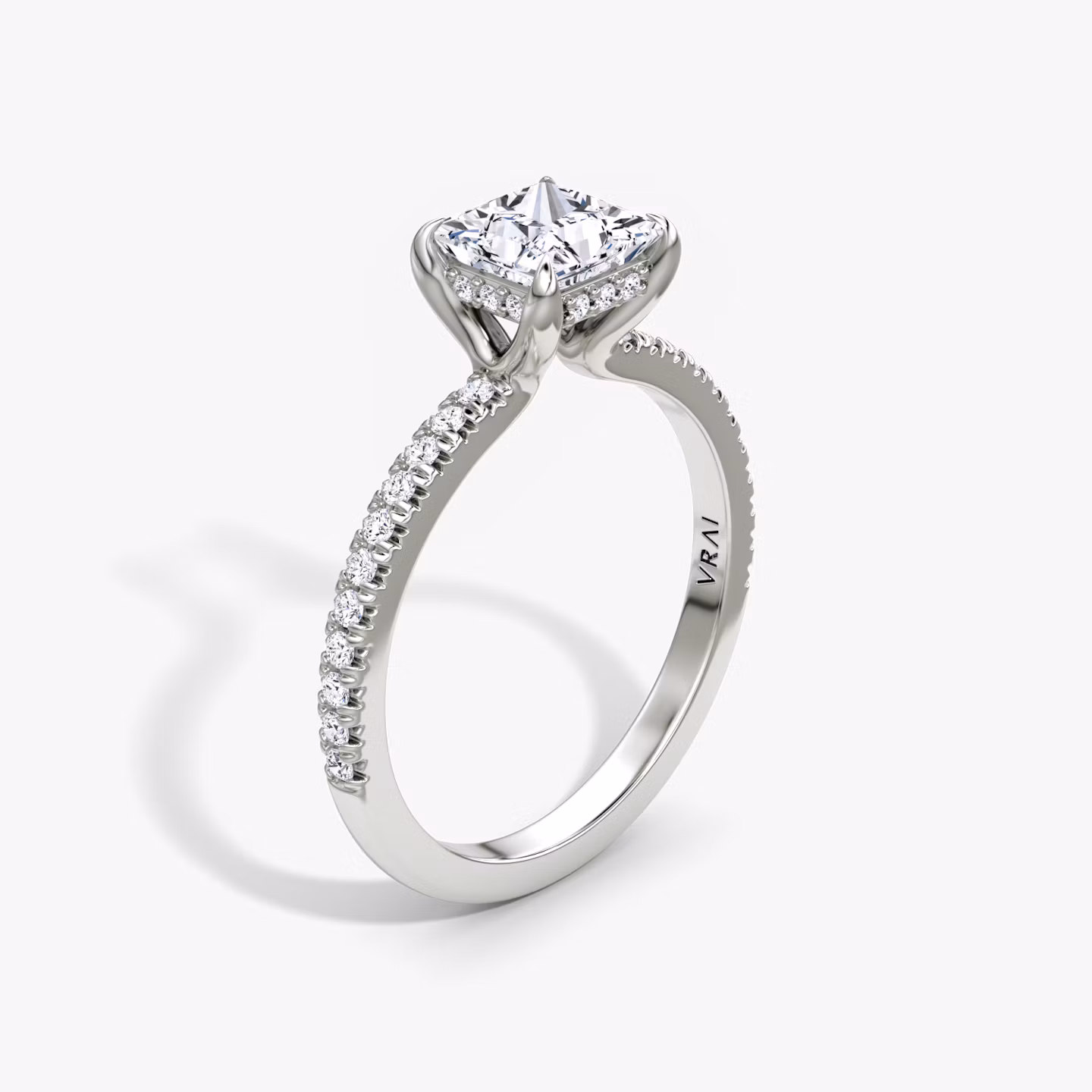 The Floating Solitaire Princess | White Gold