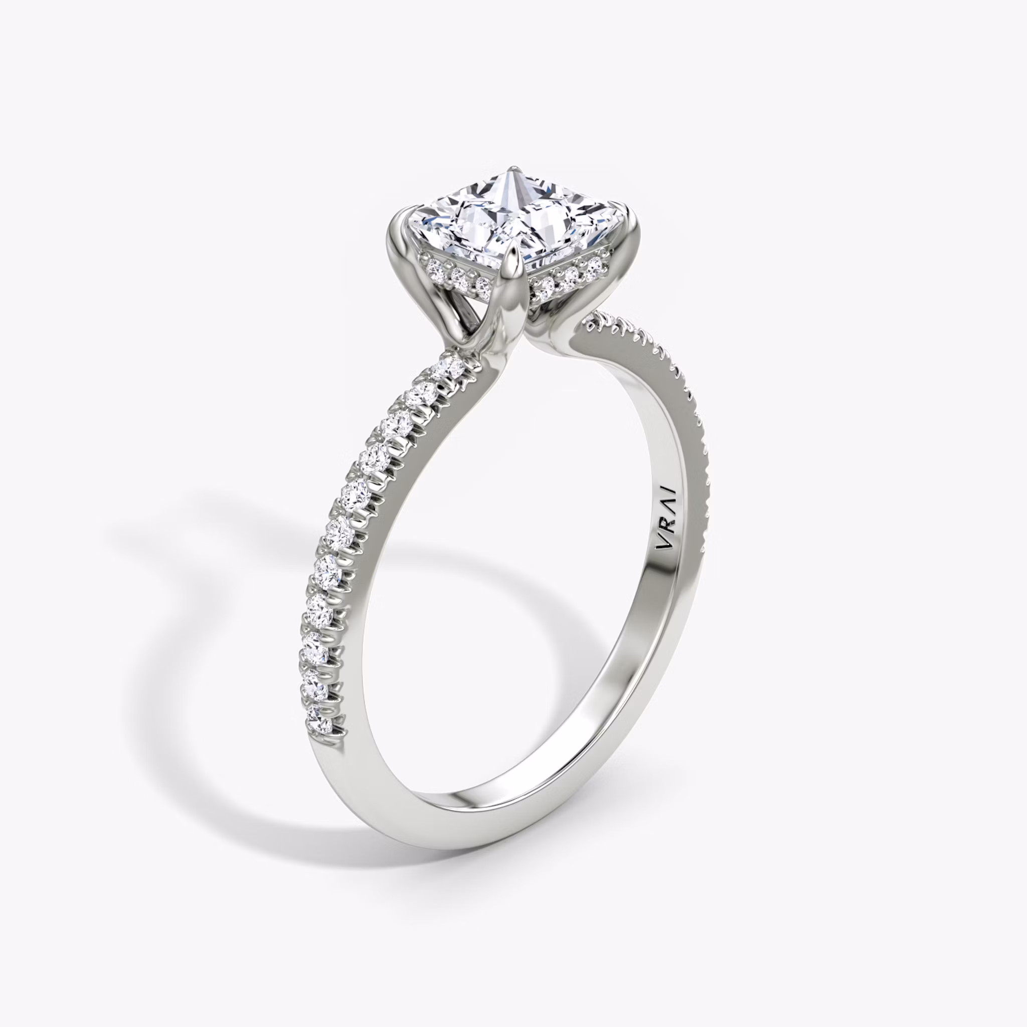 The Floating Solitaire Princess | White Gold
