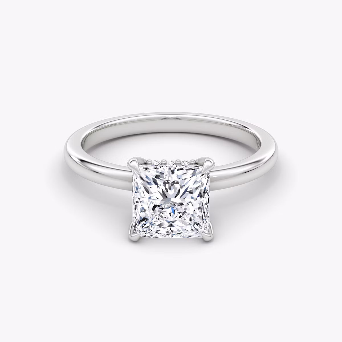 The Floating Solitaire | Princess | Platinum | bandAccent: Plain | diamondOrientation: vertical | caratWeight: other