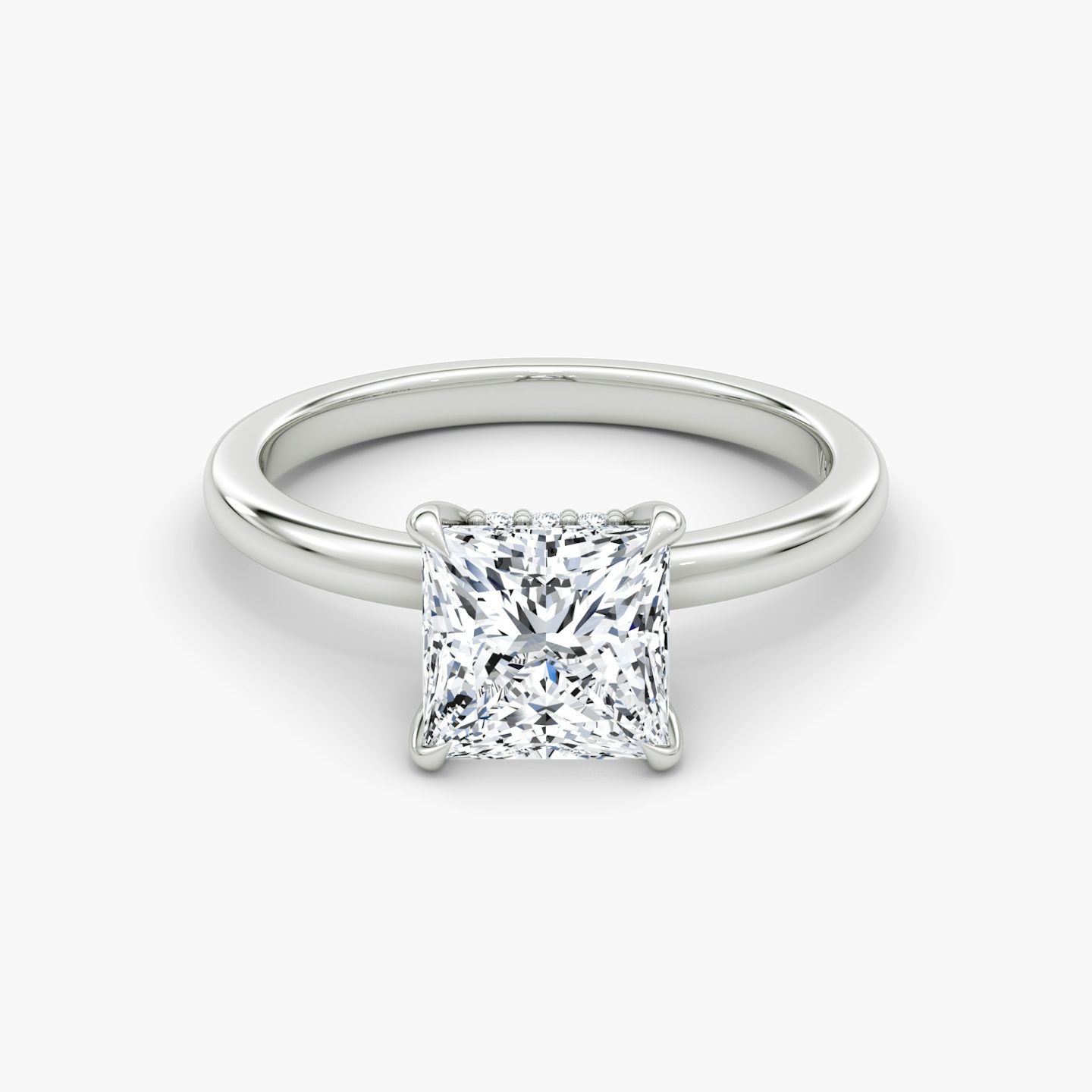 The Floating Solitaire | Princess | Platinum | bandAccent: Plain | diamondOrientation: vertical | caratWeight: other