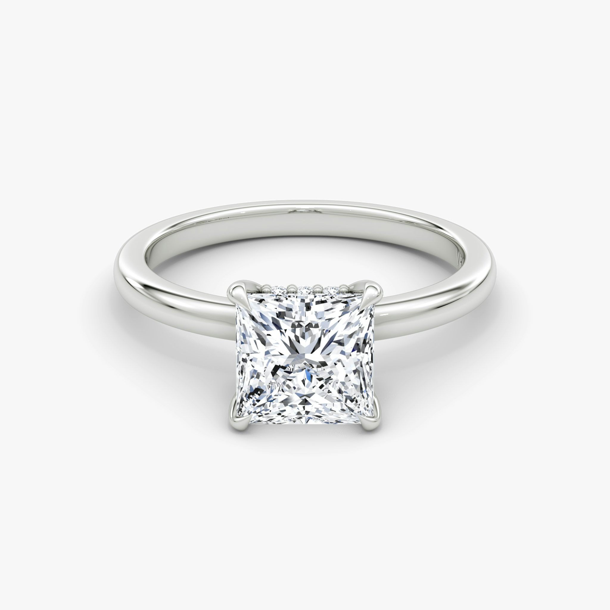 The Floating Solitaire | Princess | Platinum | bandAccent: Plain | diamondOrientation: vertical | caratWeight: other
