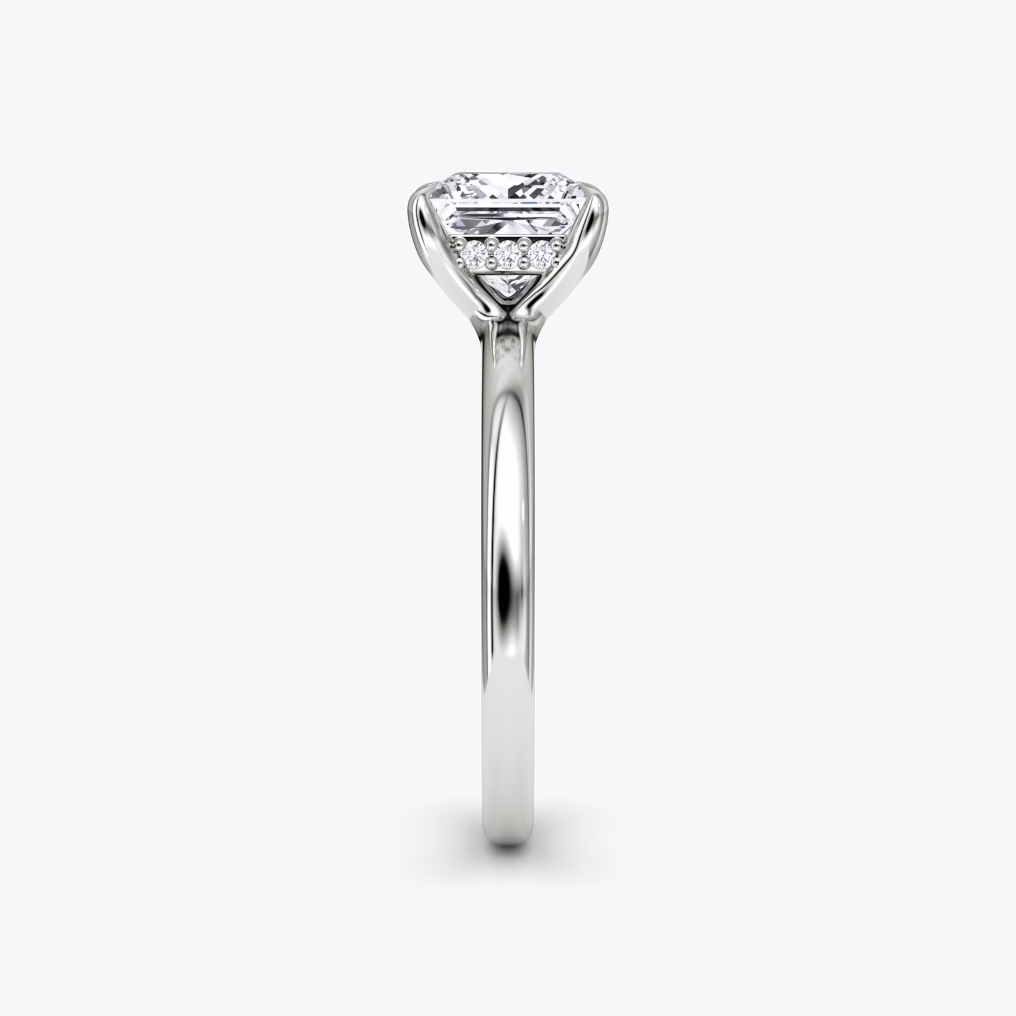 The Floating Solitaire | Princess | Platinum | bandAccent: Plain | diamondOrientation: vertical | caratWeight: other