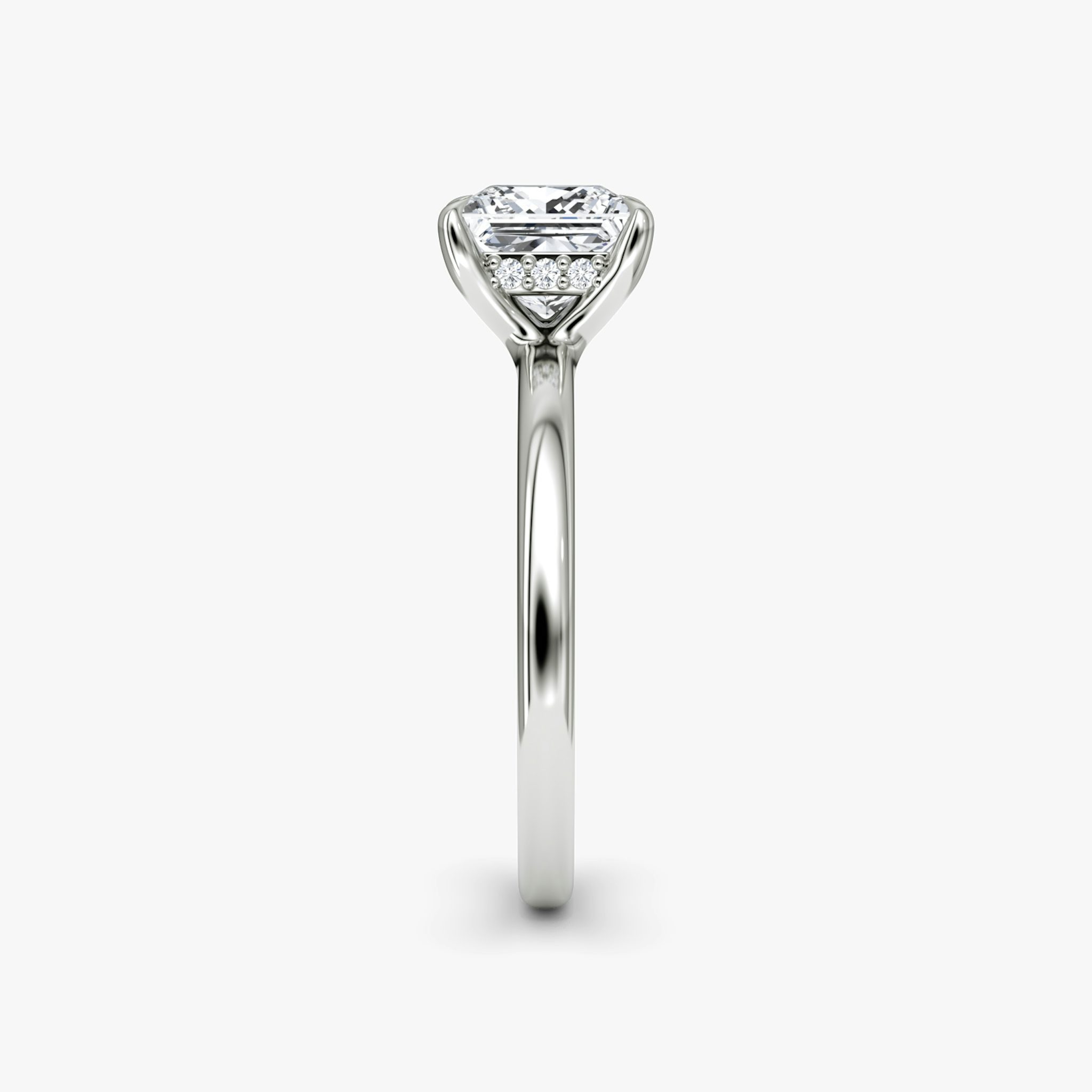 The Floating Solitaire | Princess | Platinum | bandAccent: Plain | diamondOrientation: vertical | caratWeight: other