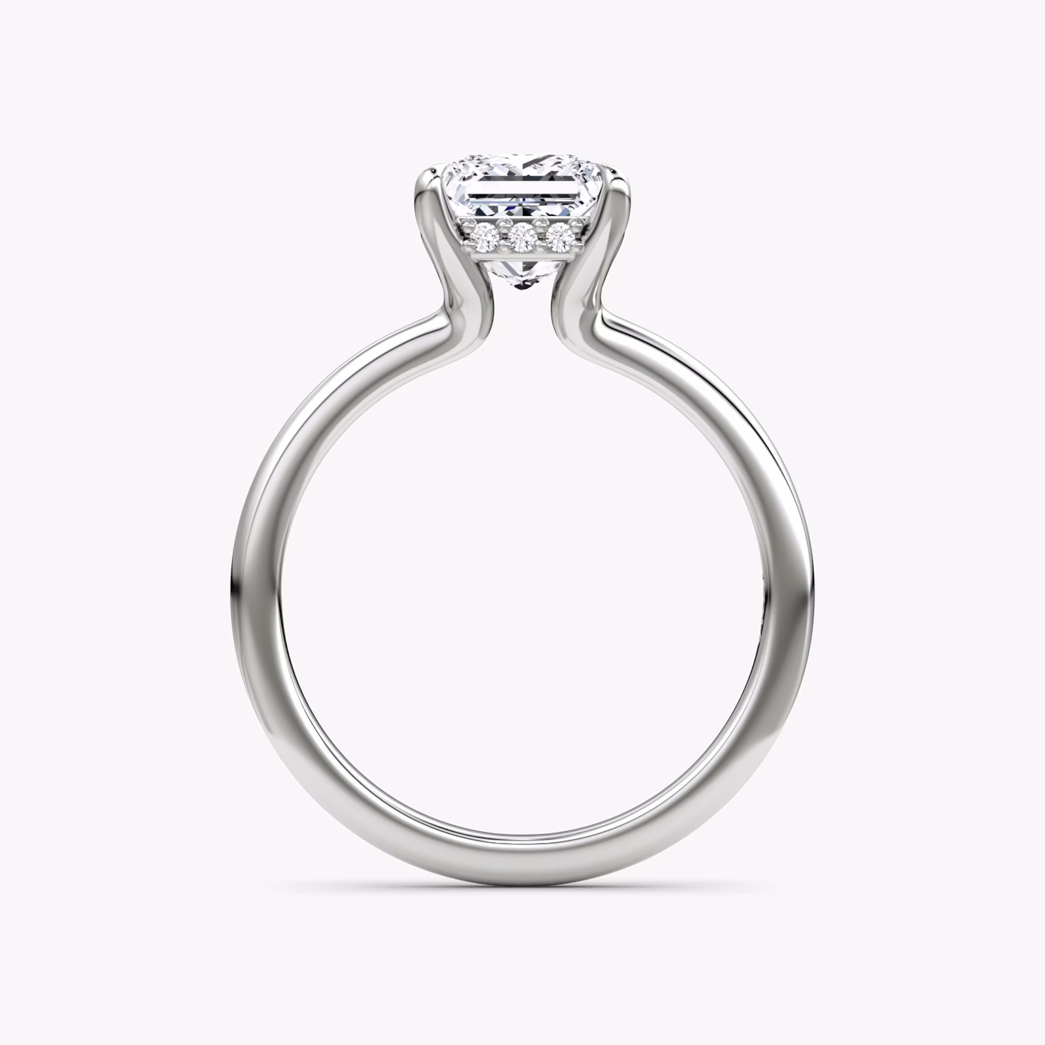 The Floating Solitaire | Princess | Platinum | bandAccent: Plain | diamondOrientation: vertical | caratWeight: other