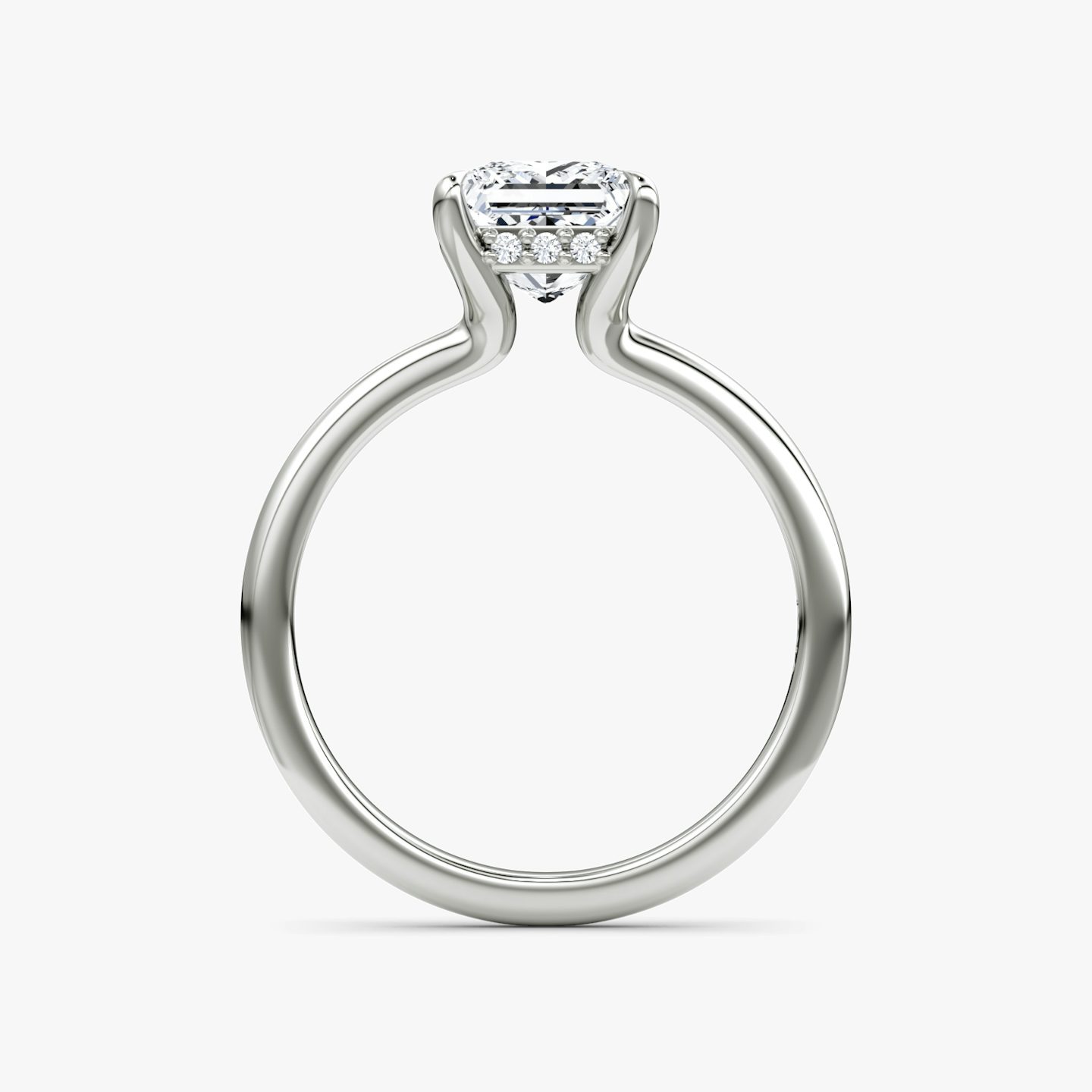 The Floating Solitaire | Princess | Platinum | bandAccent: Plain | diamondOrientation: vertical | caratWeight: other