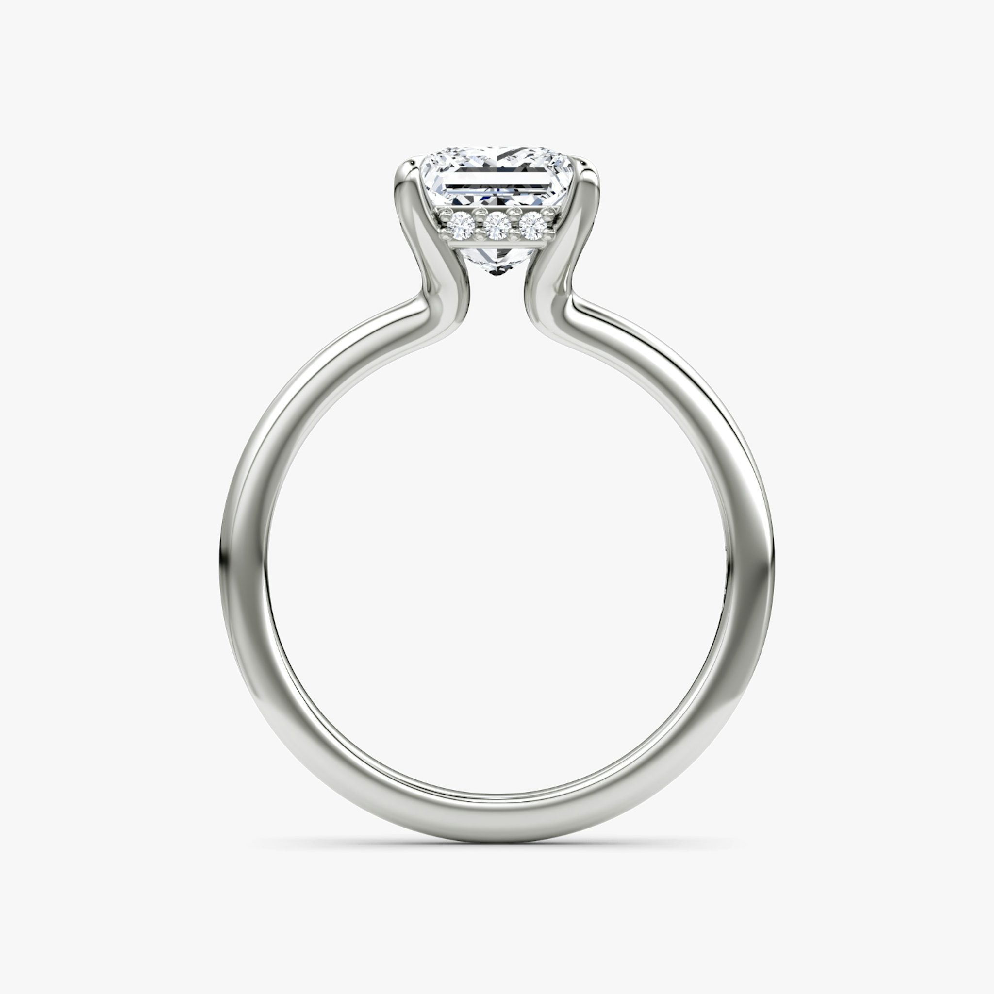 The Floating Solitaire | Princess | Platinum | bandAccent: Plain | diamondOrientation: vertical | caratWeight: other