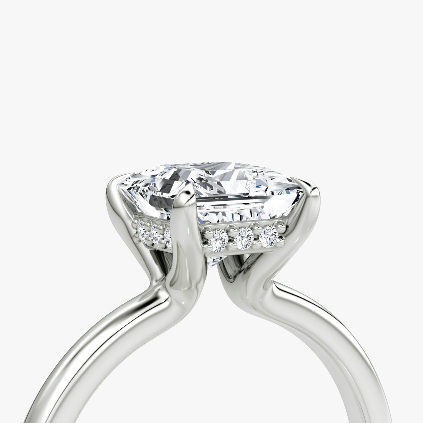 The Floating Solitaire | Princess | Platinum | bandAccent: Plain | diamondOrientation: vertical | caratWeight: other