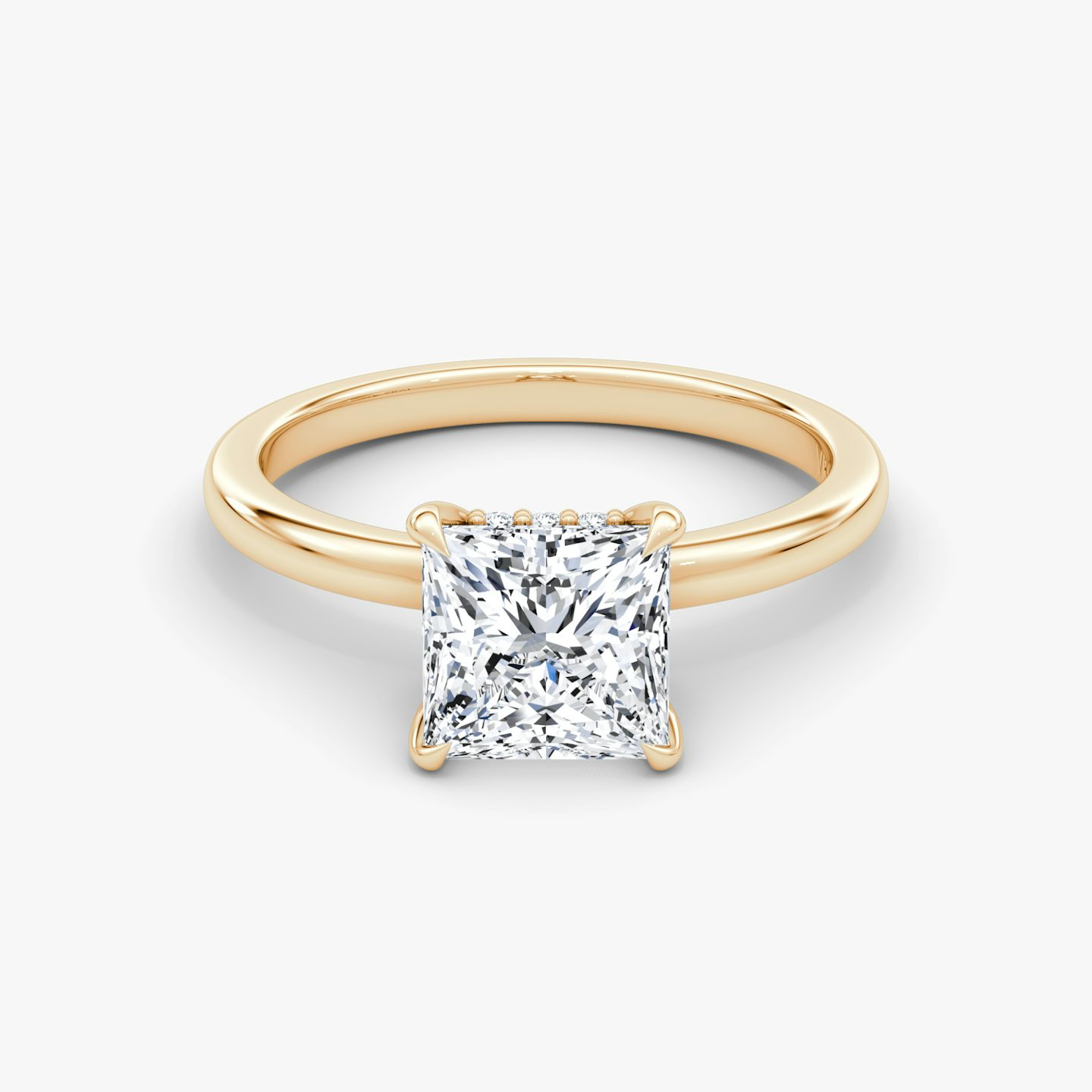 The Floating Solitaire | Princess | 14k | Rose Gold | bandAccent: Plain | diamondOrientation: vertical | caratWeight: other