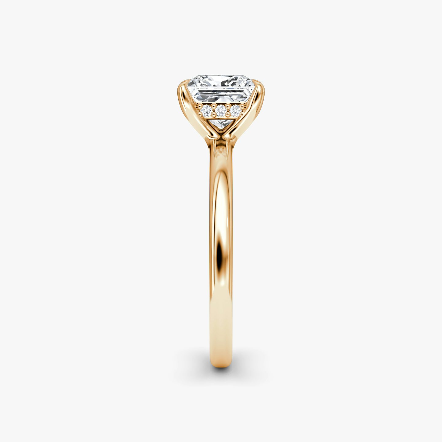 The Floating Solitaire | Princess | 14k | Rose Gold | bandAccent: Plain | diamondOrientation: vertical | caratWeight: other