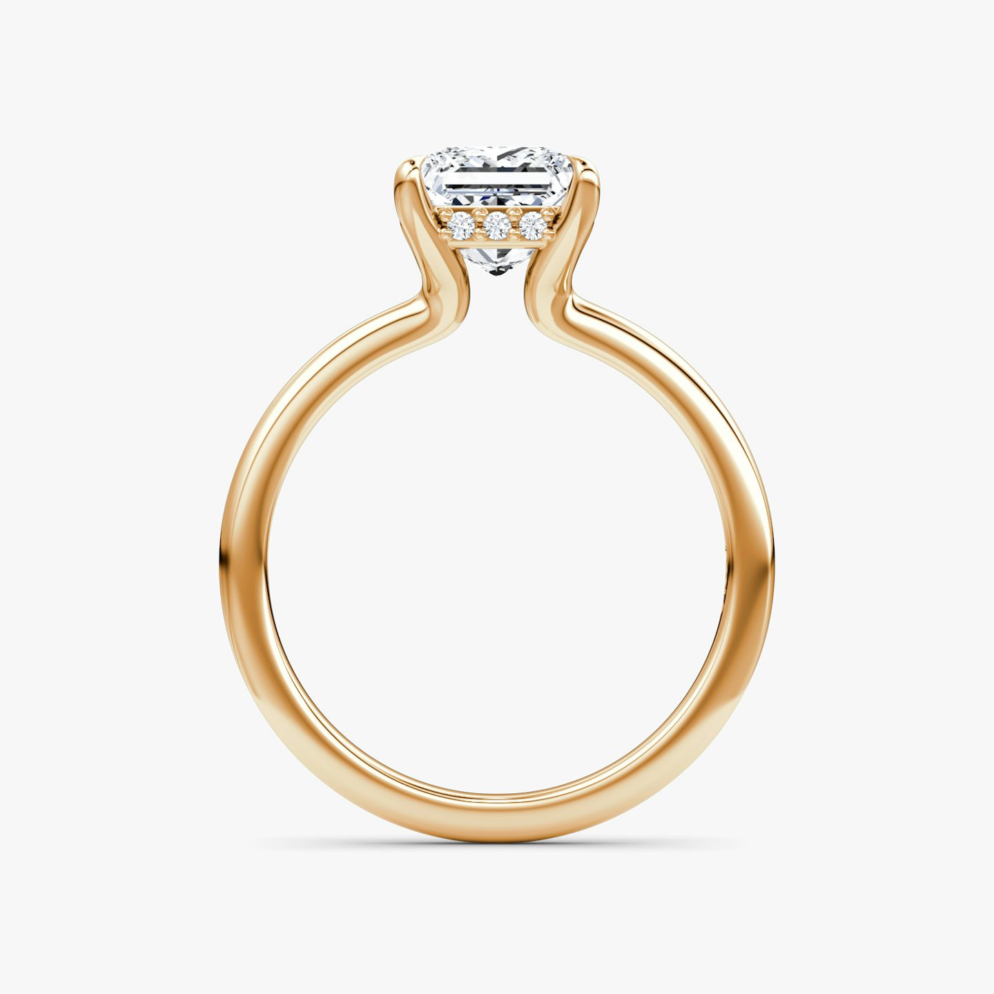 The Floating Solitaire | Princess | 14k | Rose Gold | bandAccent: Plain | diamondOrientation: vertical | caratWeight: other