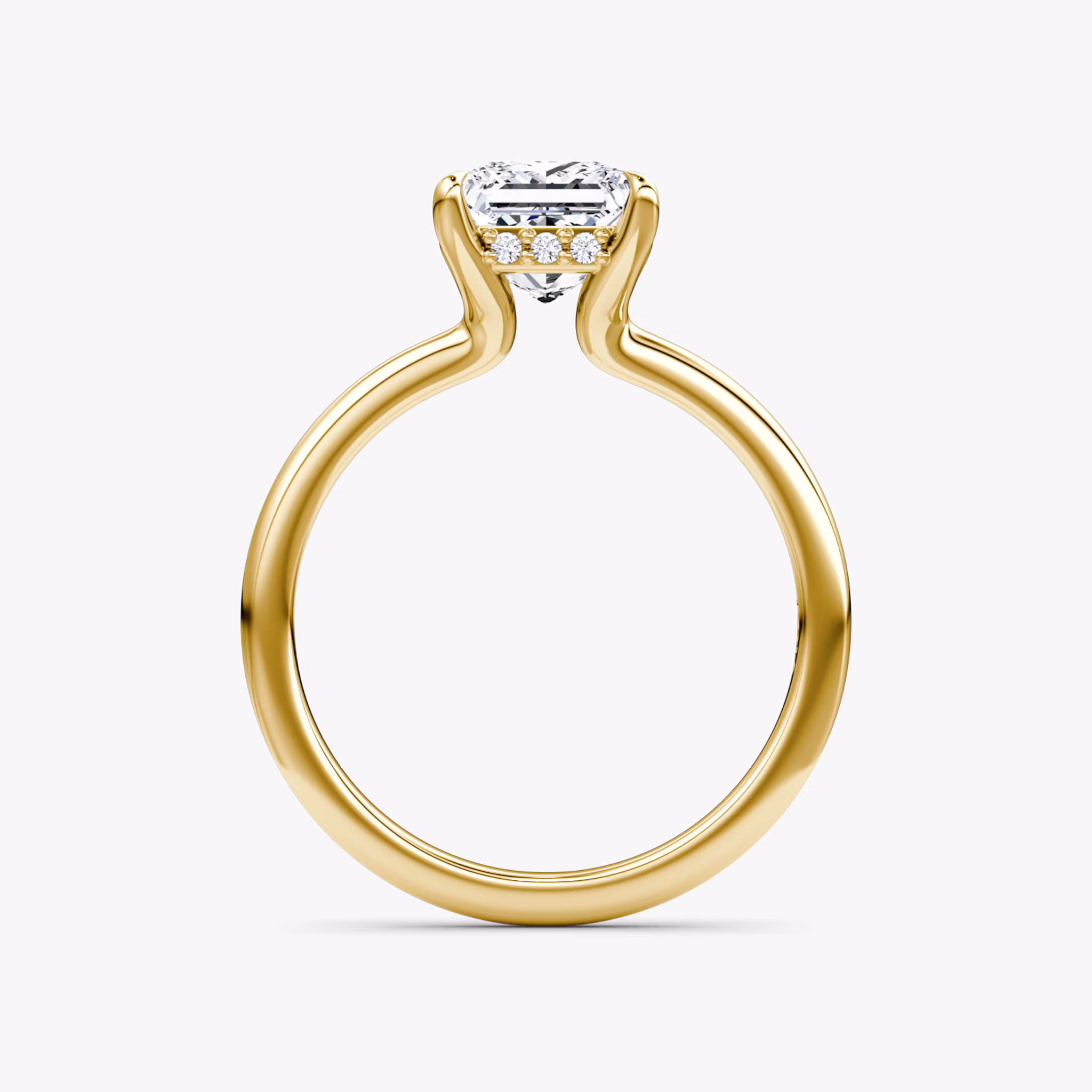 The Floating Solitaire | Princess | 18k | Yellow Gold | bandAccent: Plain | diamondOrientation: vertical | caratWeight: other