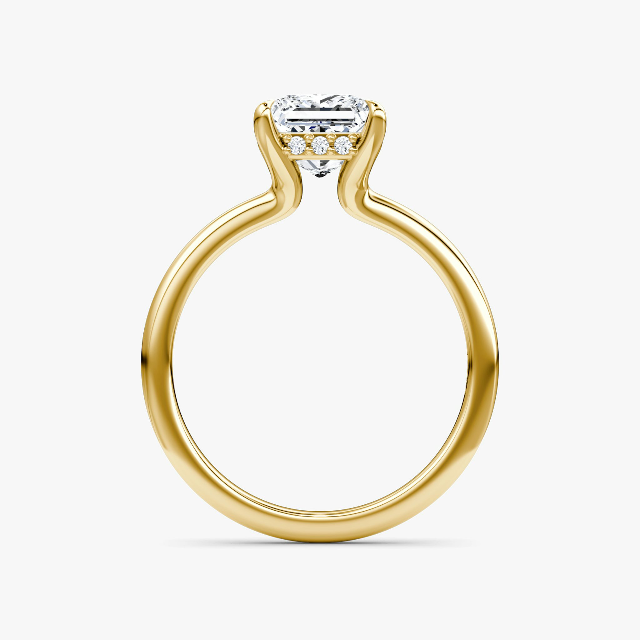 The Floating Solitaire | Princess | 18k | Yellow Gold | bandAccent: Plain | diamondOrientation: vertical | caratWeight: other
