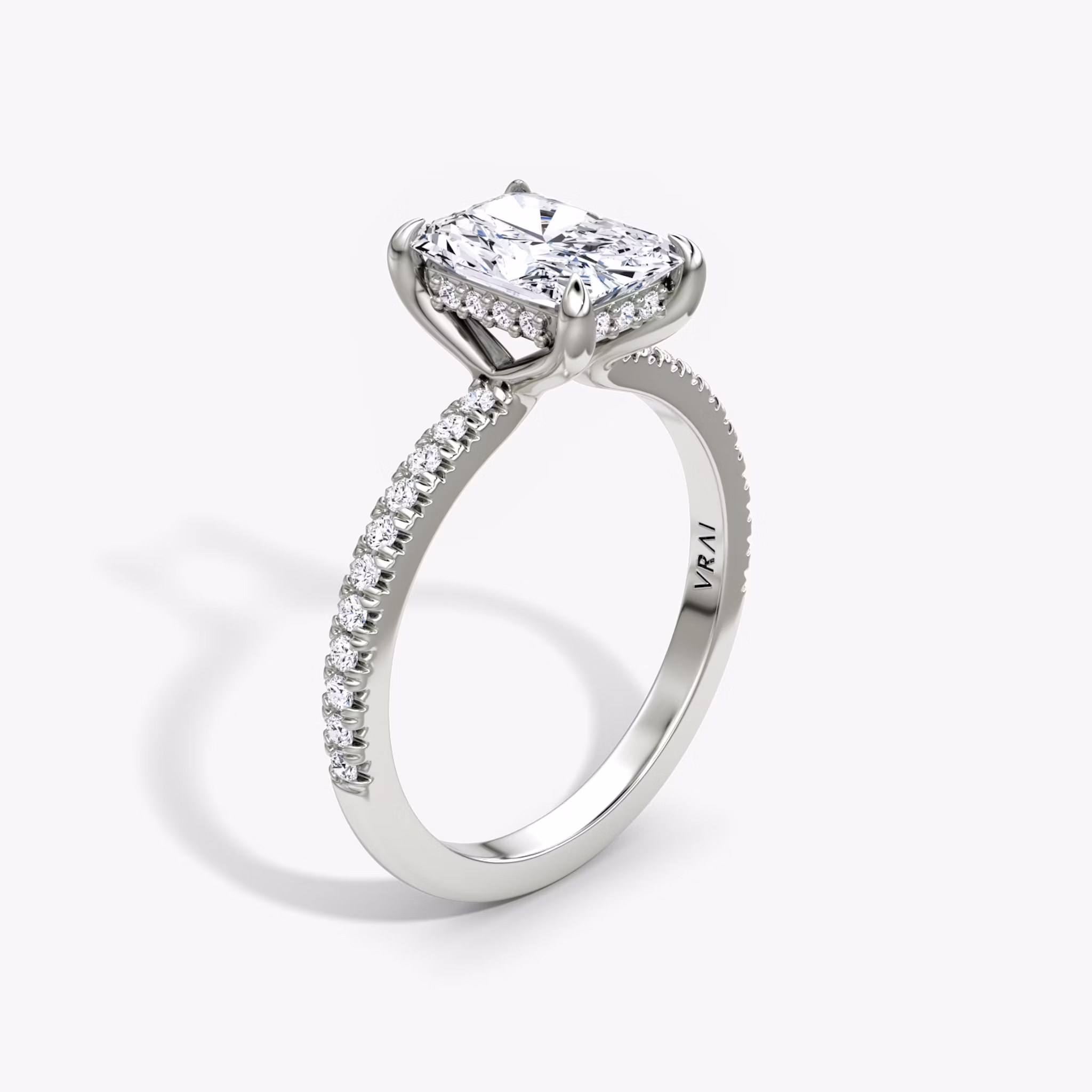 The Floating Solitaire Radiant | White Gold