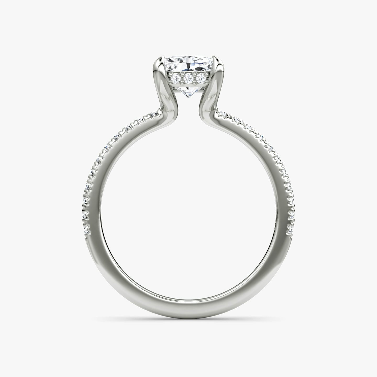 Floating Solitaire | Radiant | Platin | bandAccent: Mit Pavé-Besatz | diamondOrientation: vertical | caratWeight: other