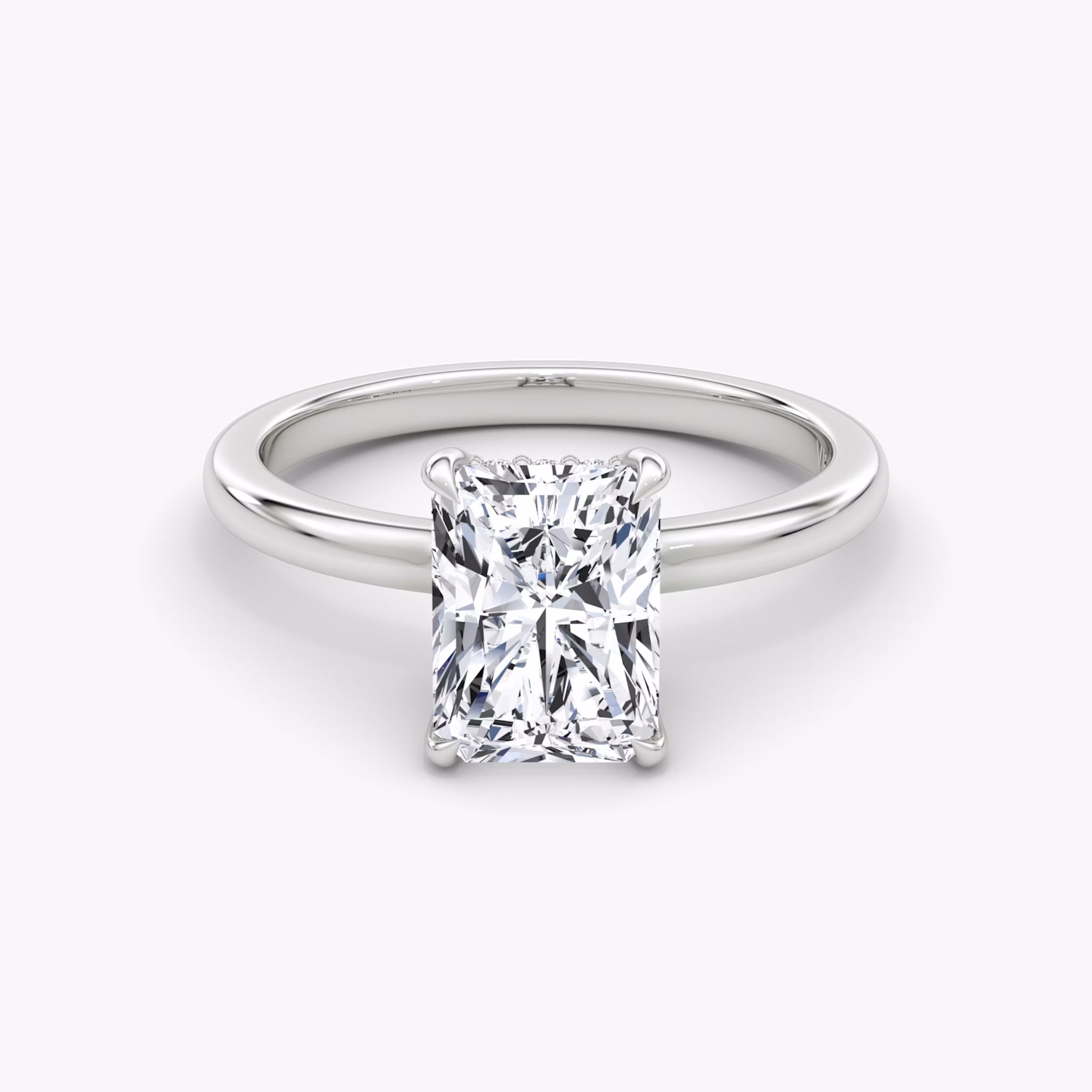 The Floating Solitaire | Radiant | Platinum | bandAccent: Plain | diamondOrientation: vertical | caratWeight: other