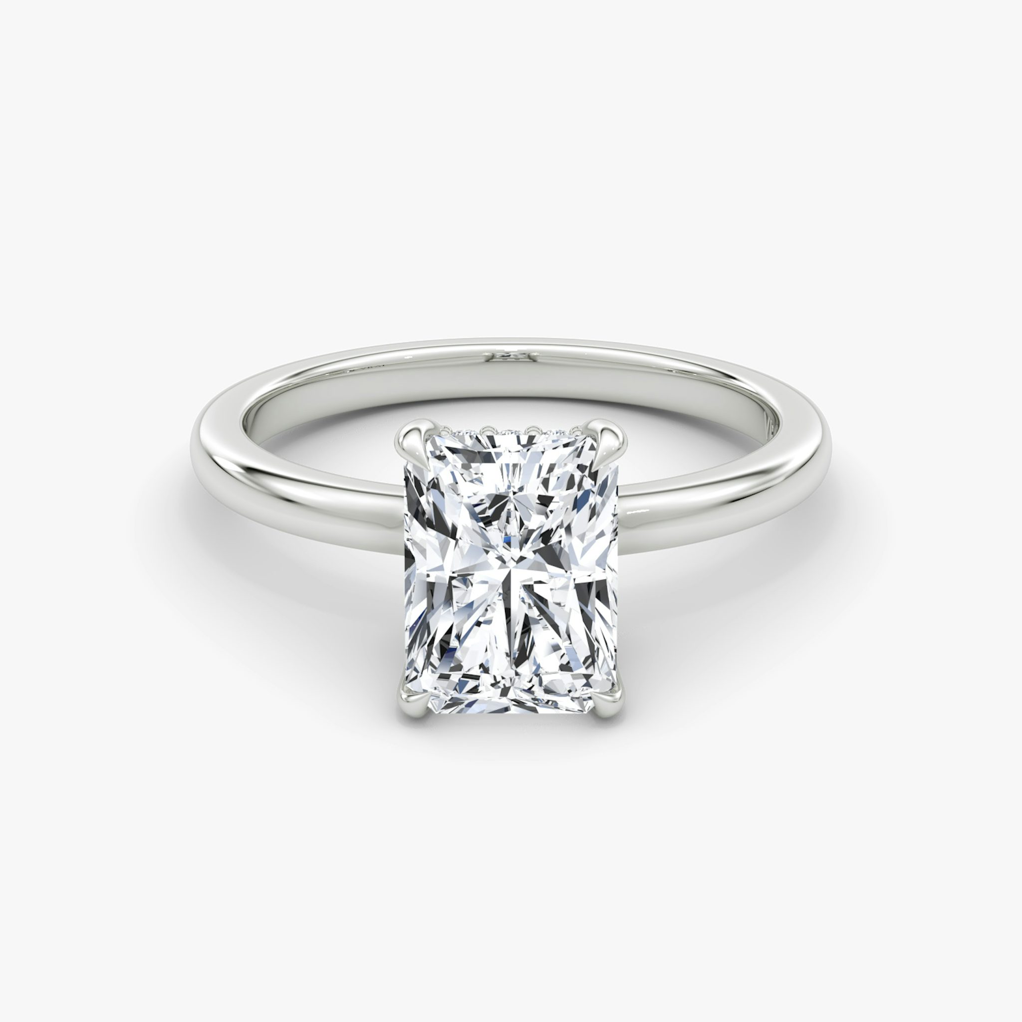 The Floating Solitaire | Radiant | Platinum | bandAccent: Plain | diamondOrientation: vertical | caratWeight: other