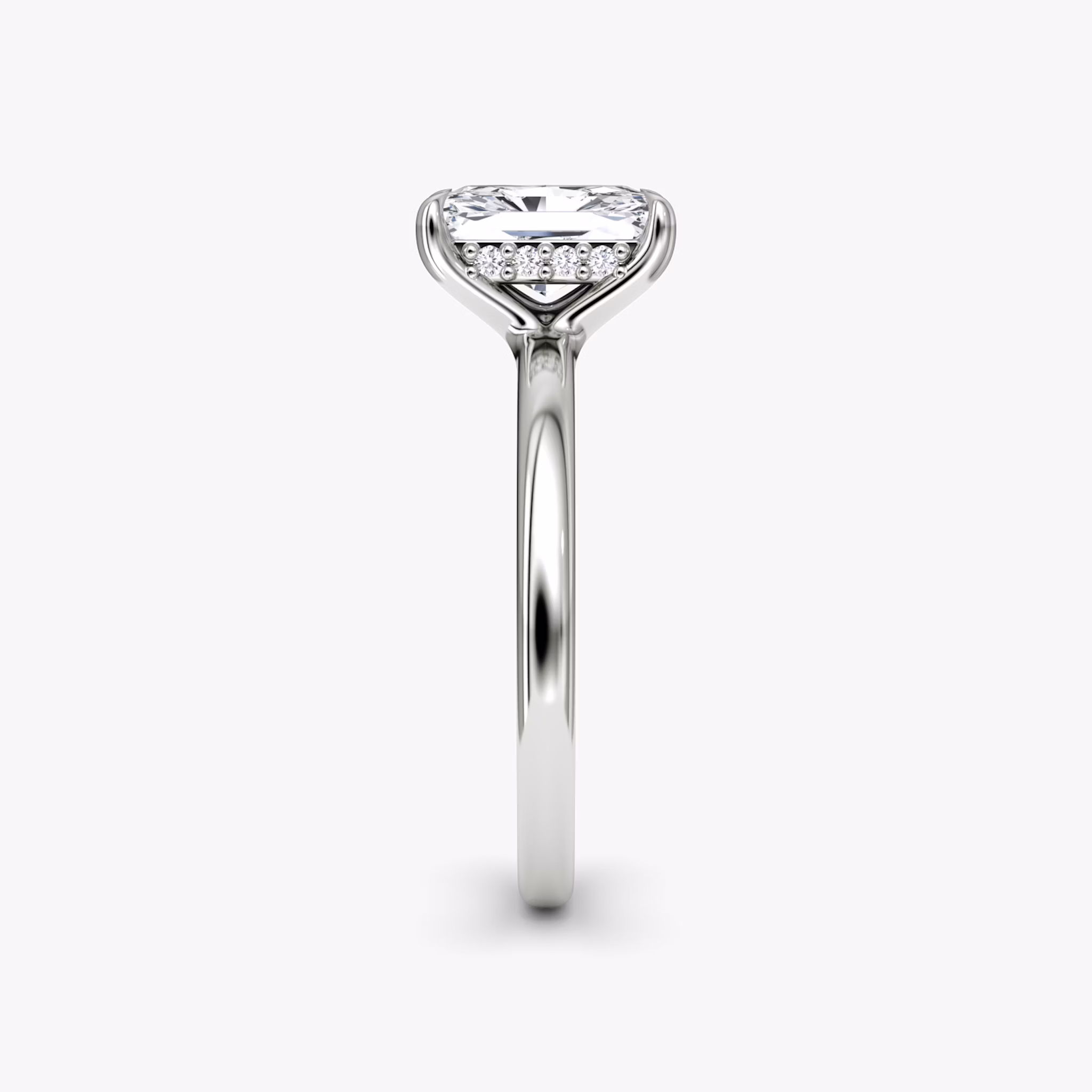 The Floating Solitaire | Radiant | Platinum | bandAccent: Plain | diamondOrientation: vertical | caratWeight: other