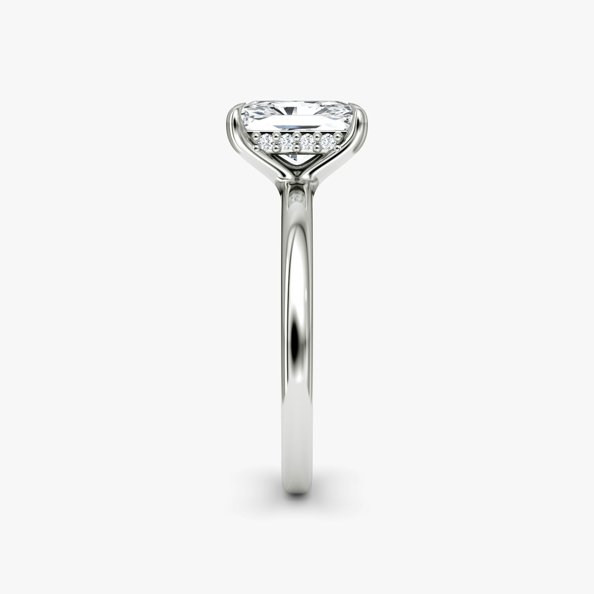 The Floating Solitaire | Radiant | Platinum | bandAccent: Plain | diamondOrientation: vertical | caratWeight: other