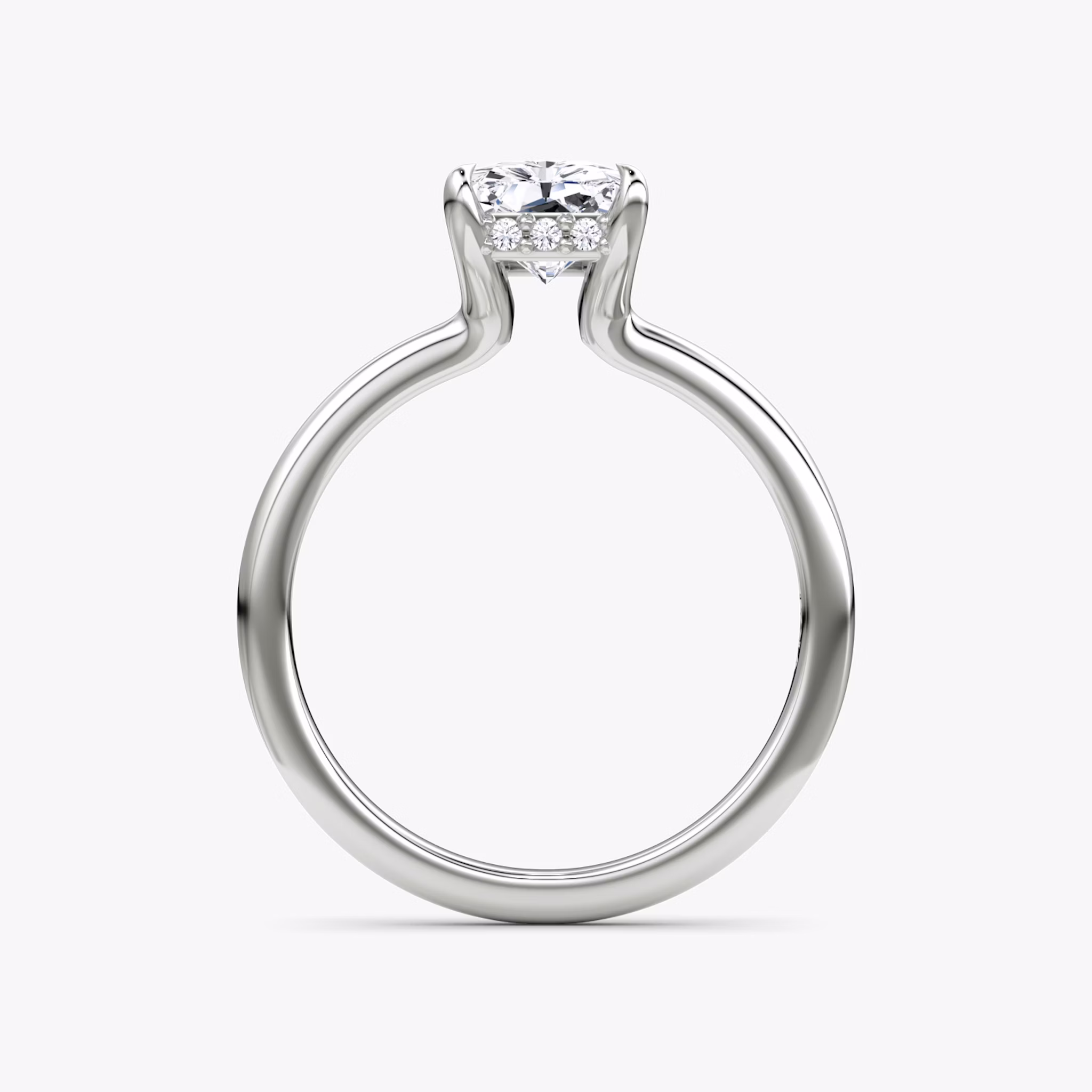 The Floating Solitaire | Radiant | Platinum | bandAccent: Plain | diamondOrientation: vertical | caratWeight: other