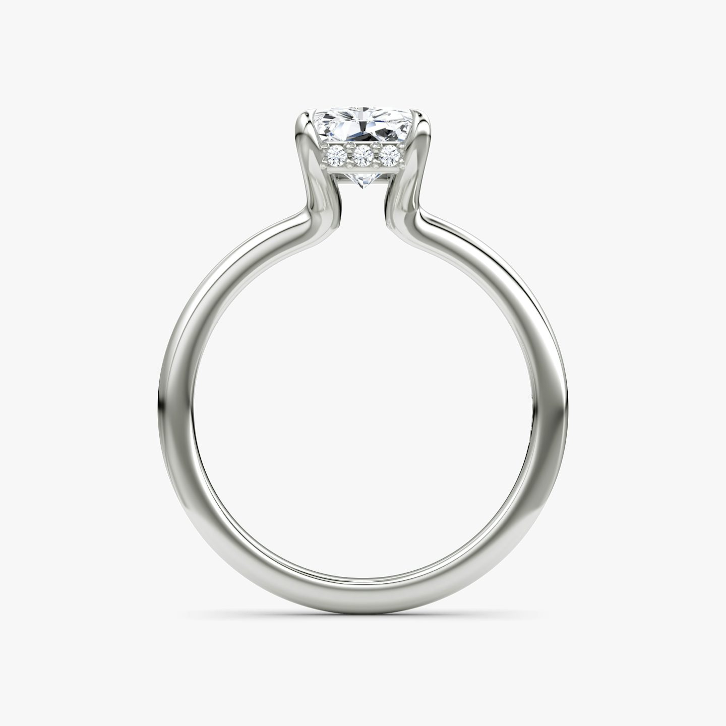 The Floating Solitaire | Radiant | 18k | White Gold | bandAccent: Plain | diamondOrientation: vertical | caratWeight: other