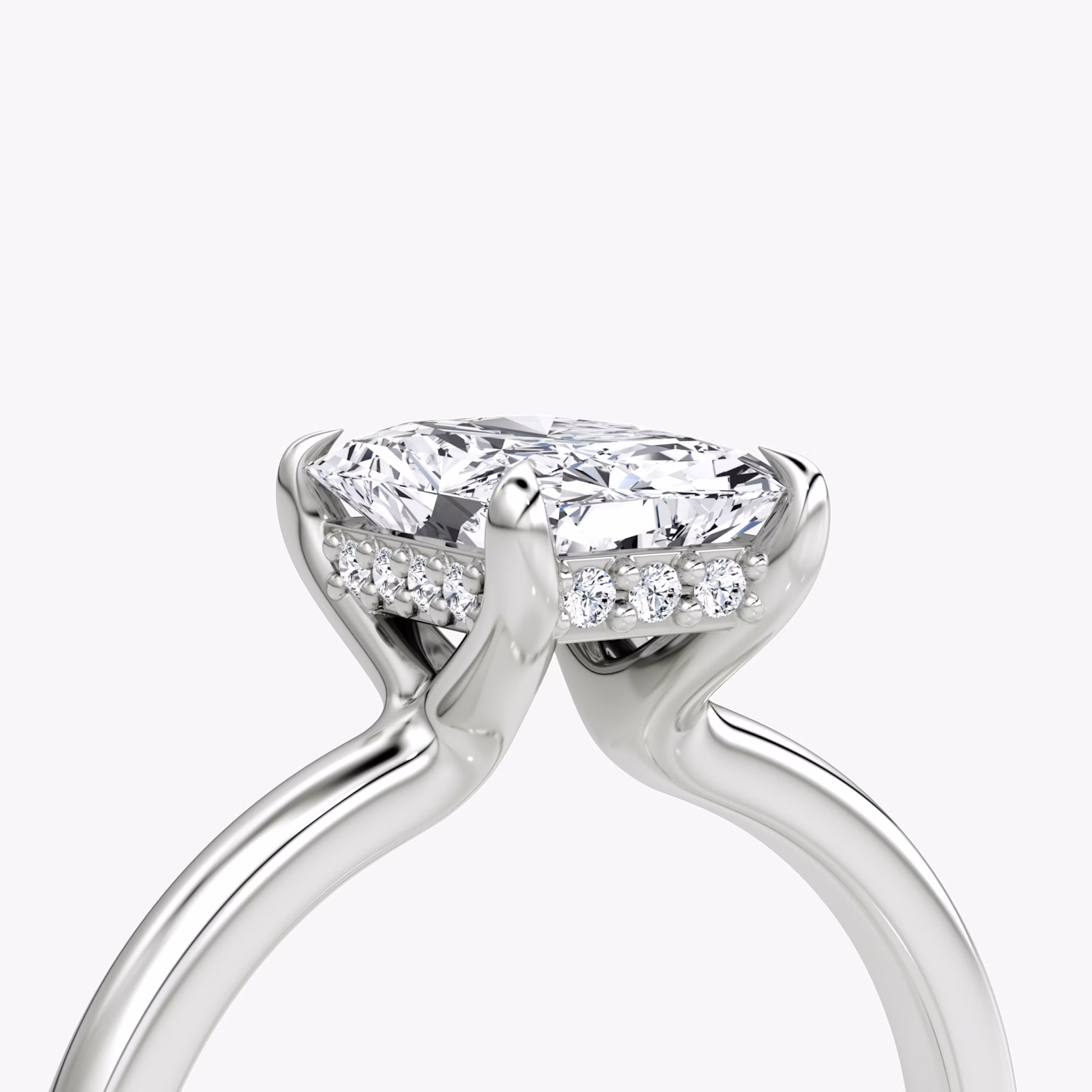 The Floating Solitaire | Radiant | Platinum | bandAccent: Plain | diamondOrientation: vertical | caratWeight: other