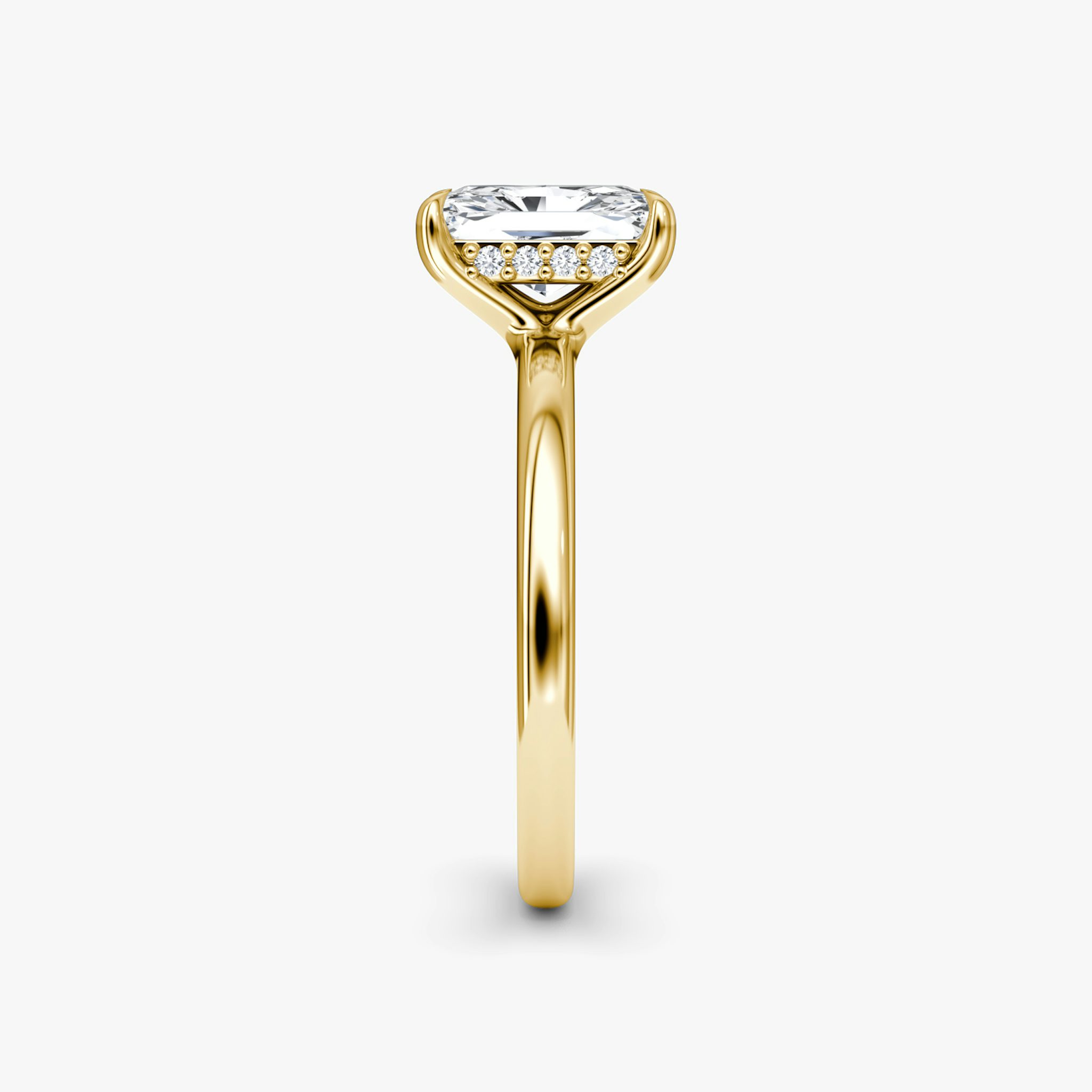 The Floating Solitaire | Radiant | 18k | Yellow Gold | bandAccent: Plain | diamondOrientation: vertical | caratWeight: other