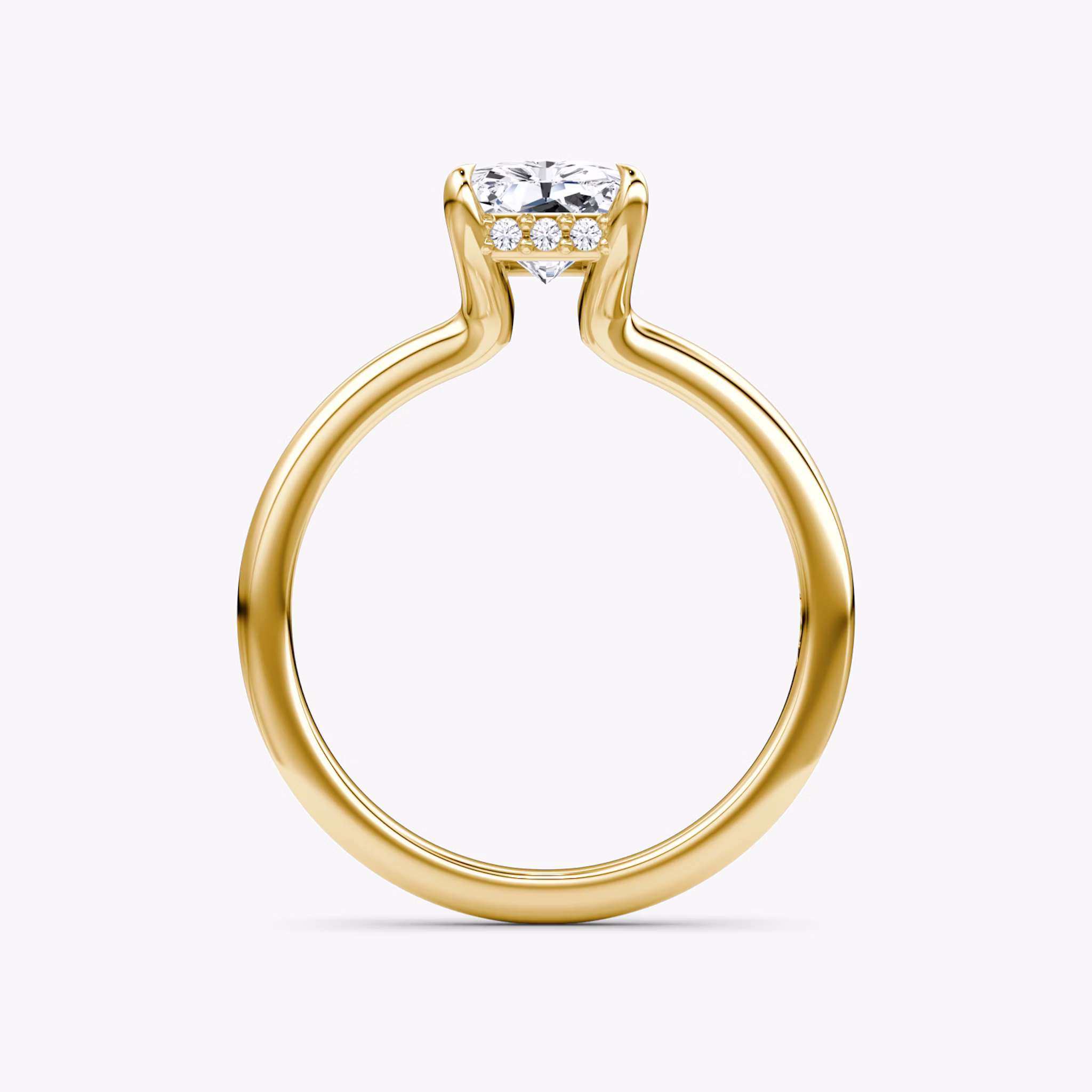 The Floating Solitaire | Radiant | 18k | Yellow Gold | bandAccent: Plain | diamondOrientation: vertical | caratWeight: other