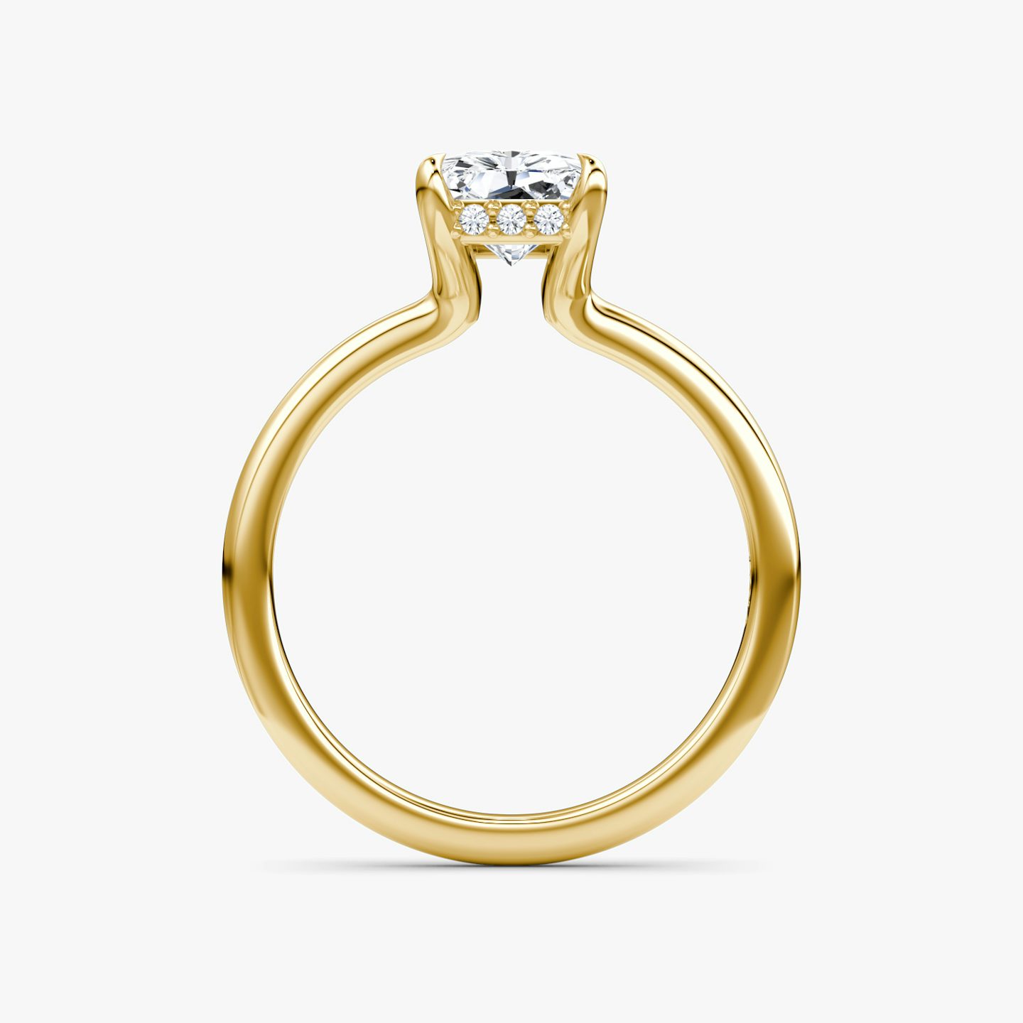 The Floating Solitaire | Radiant | 18k | Yellow Gold | bandAccent: Plain | diamondOrientation: vertical | caratWeight: other