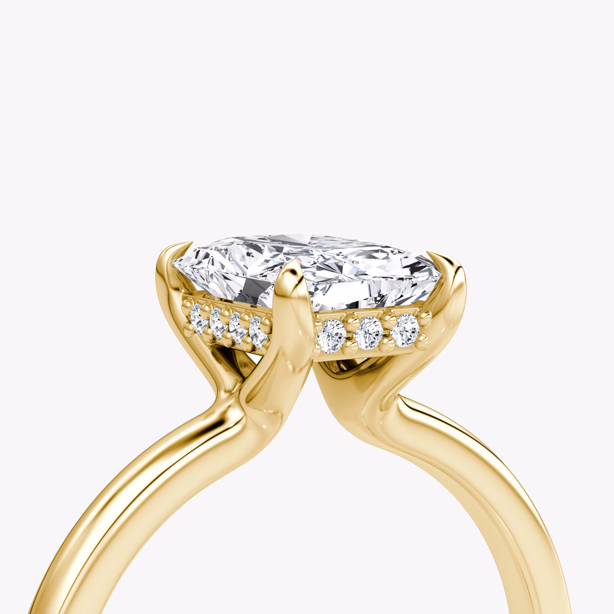 The Floating Solitaire | Radiant | 18k | Yellow Gold | bandAccent: Plain | diamondOrientation: vertical | caratWeight: other