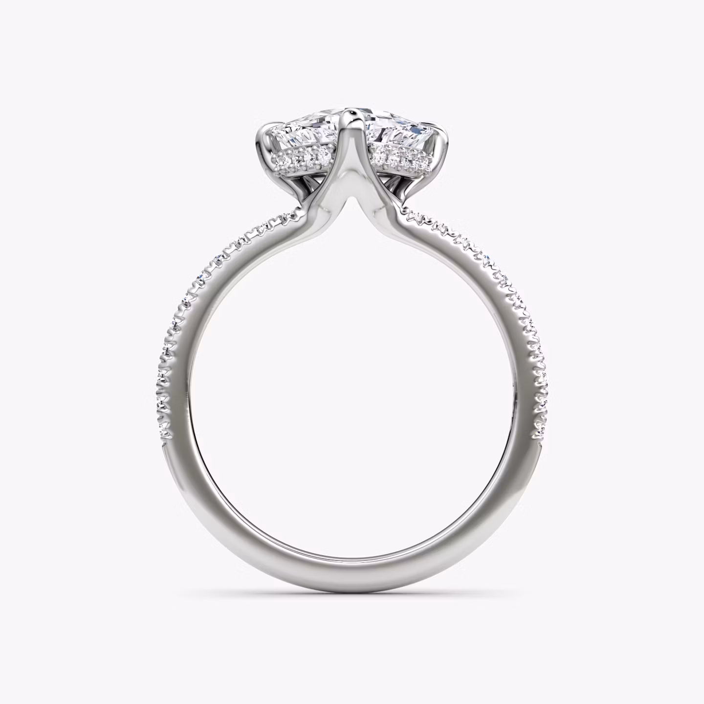 The Floating Solitaire | Trillion | 18k | White Gold | bandAccent: Pavé | diamondOrientation: vertical | caratWeight: other