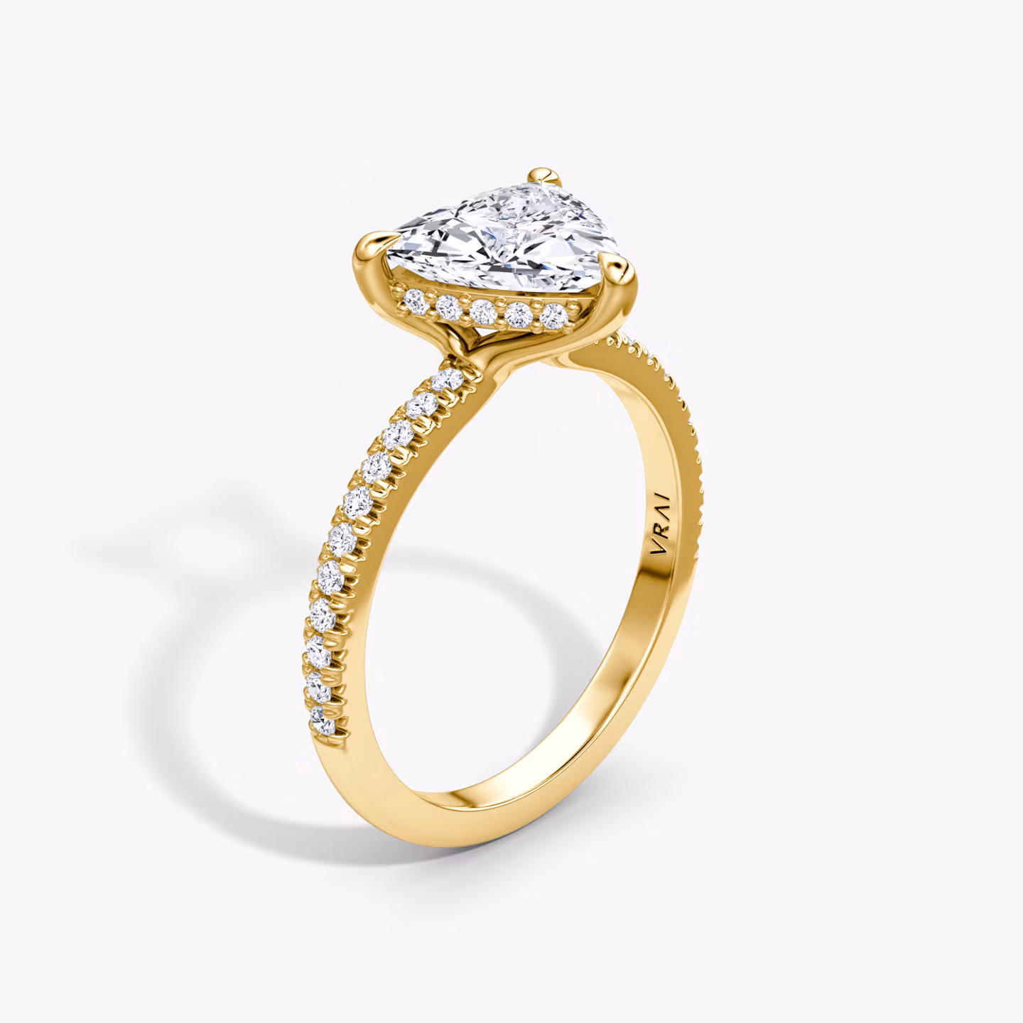 The Floating Solitaire Trillion | Yellow Gold