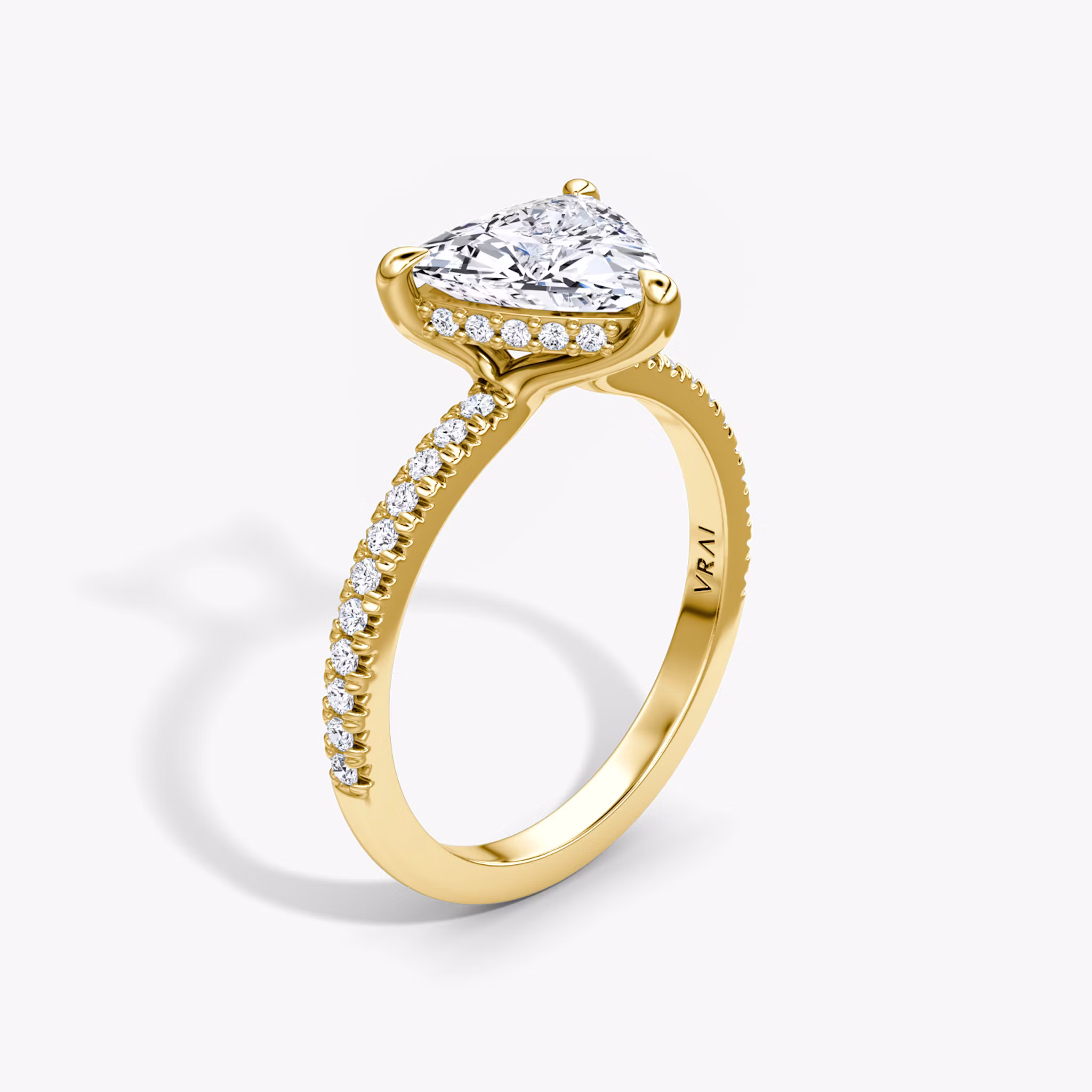 The Floating Solitaire Trillion | Yellow Gold