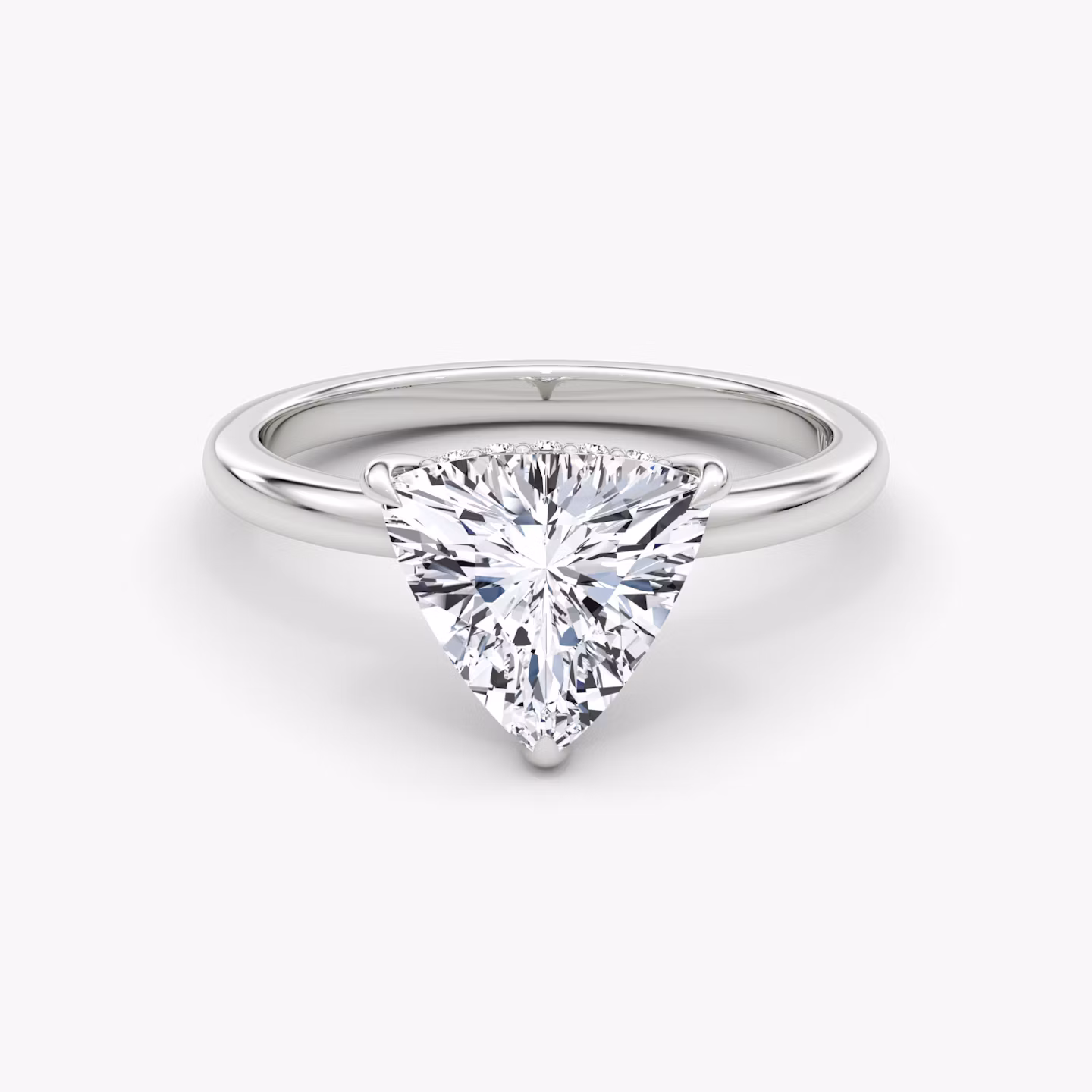 The Floating Solitaire | Trillion | 18k | White Gold | bandAccent: Plain | diamondOrientation: vertical | caratWeight: other