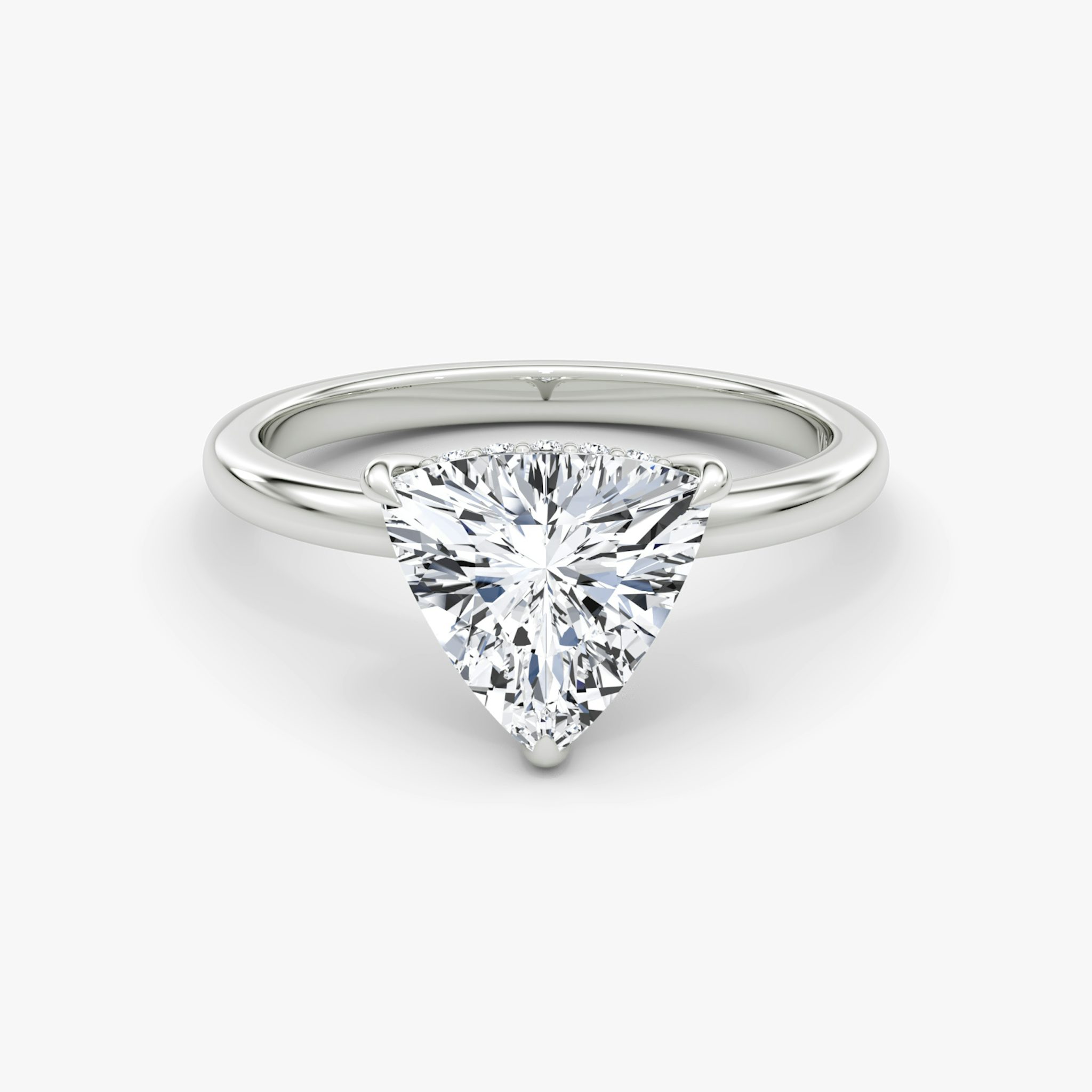 The Floating Solitaire | Trillion | Platinum | bandAccent: Plain | diamondOrientation: vertical | caratWeight: other