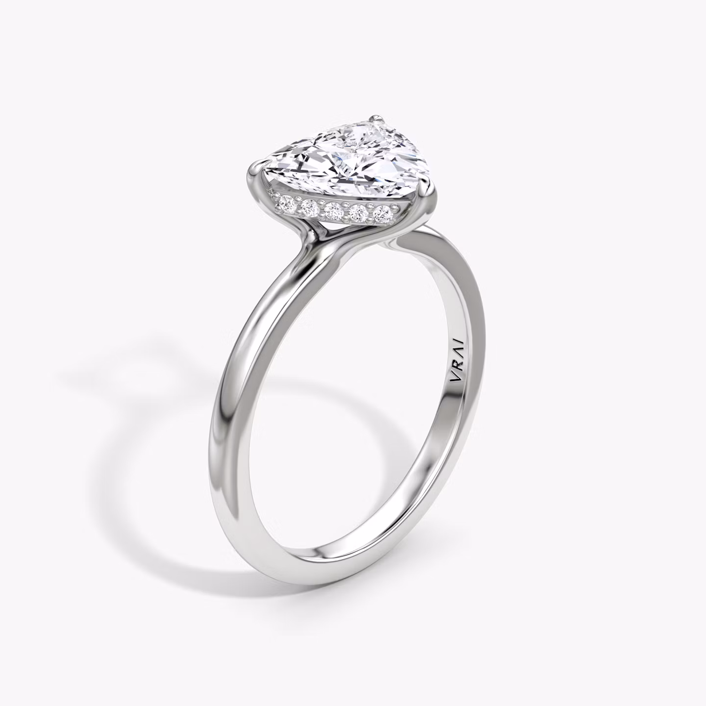 The Floating Solitaire | Trillion | 18k | White Gold | bandAccent: Plain | diamondOrientation: vertical | caratWeight: other