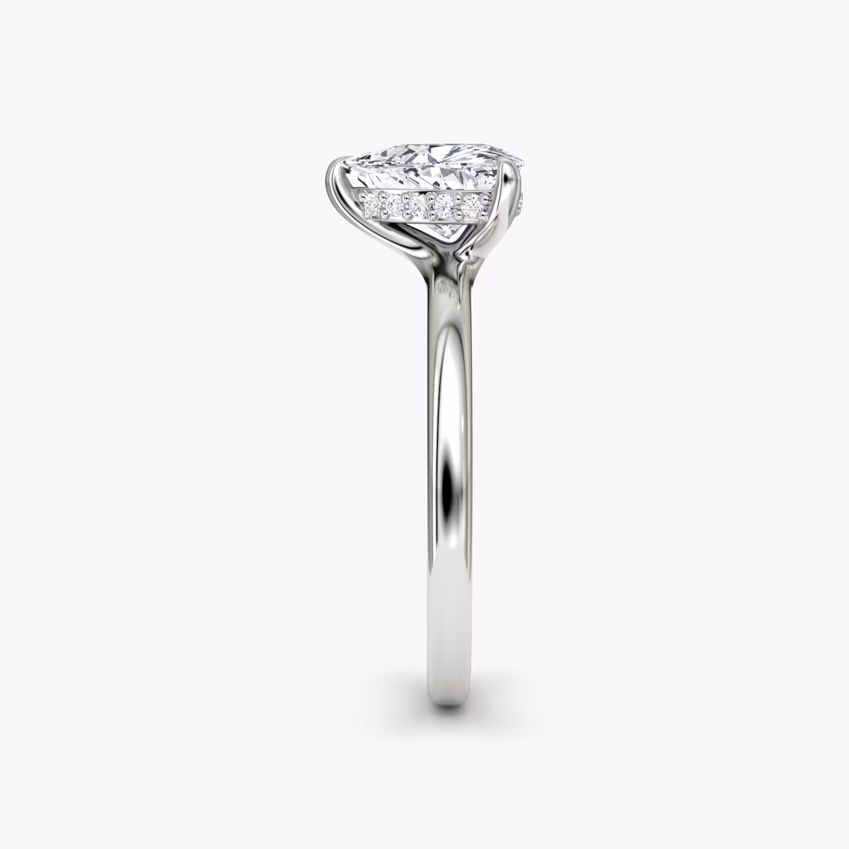 The Floating Solitaire | Trillion | 18k | White Gold | bandAccent: Plain | diamondOrientation: vertical | caratWeight: other