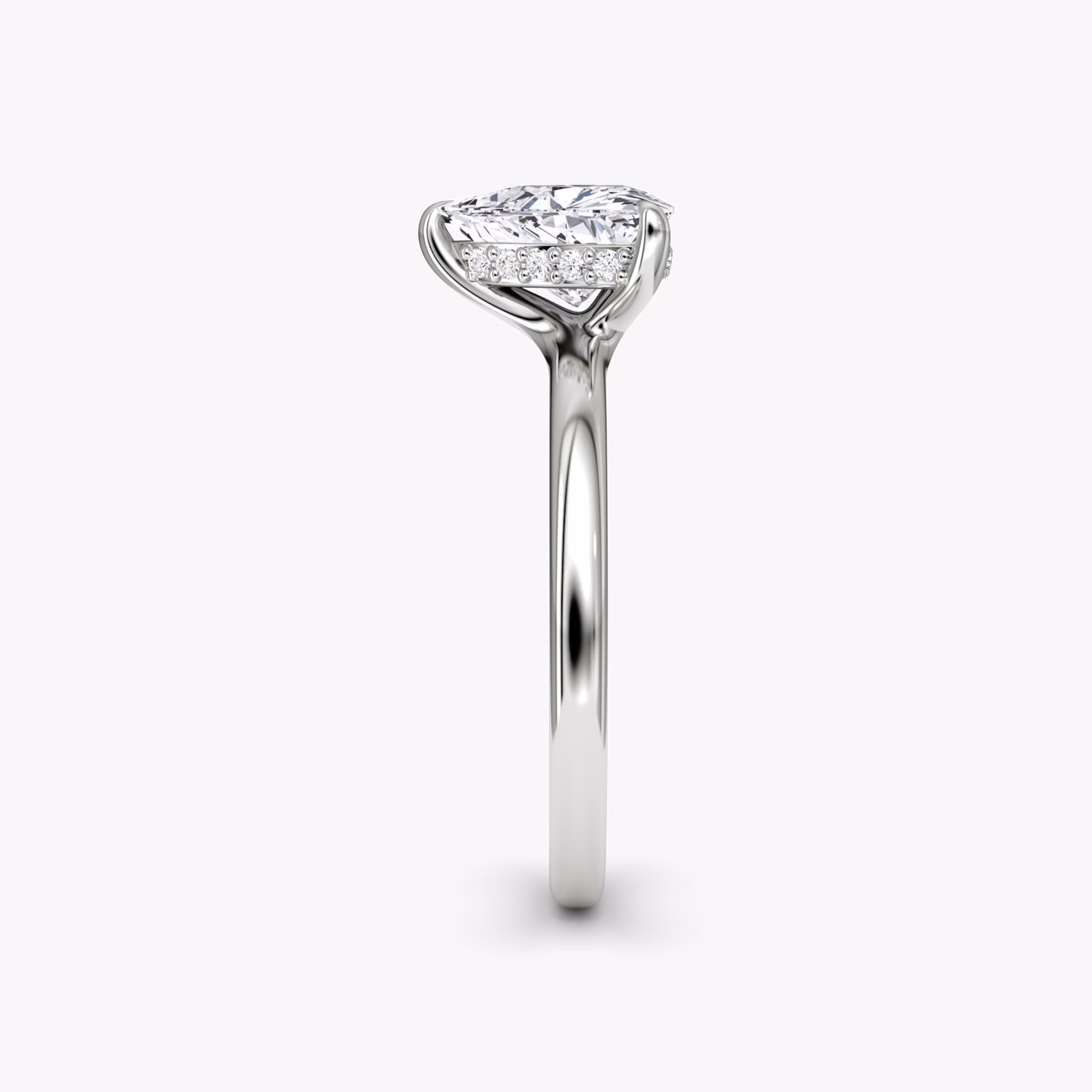 The Floating Solitaire | Trillion | Platinum | bandAccent: Plain | diamondOrientation: vertical | caratWeight: other