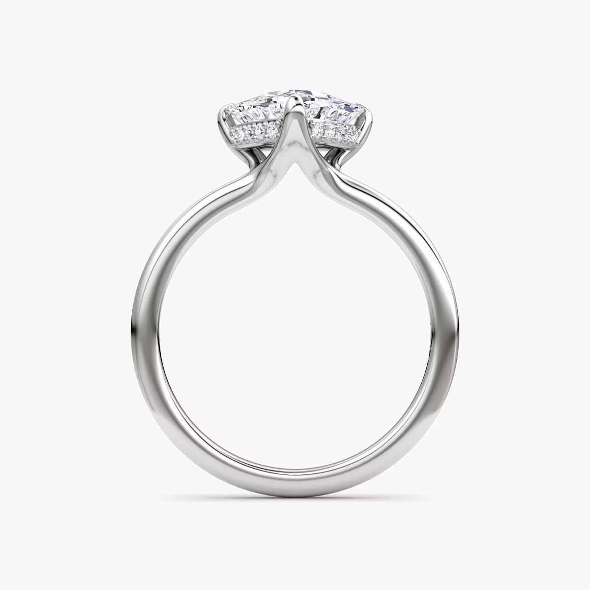 The Floating Solitaire | Trillion | 18k | White Gold | bandAccent: Plain | diamondOrientation: vertical | caratWeight: other